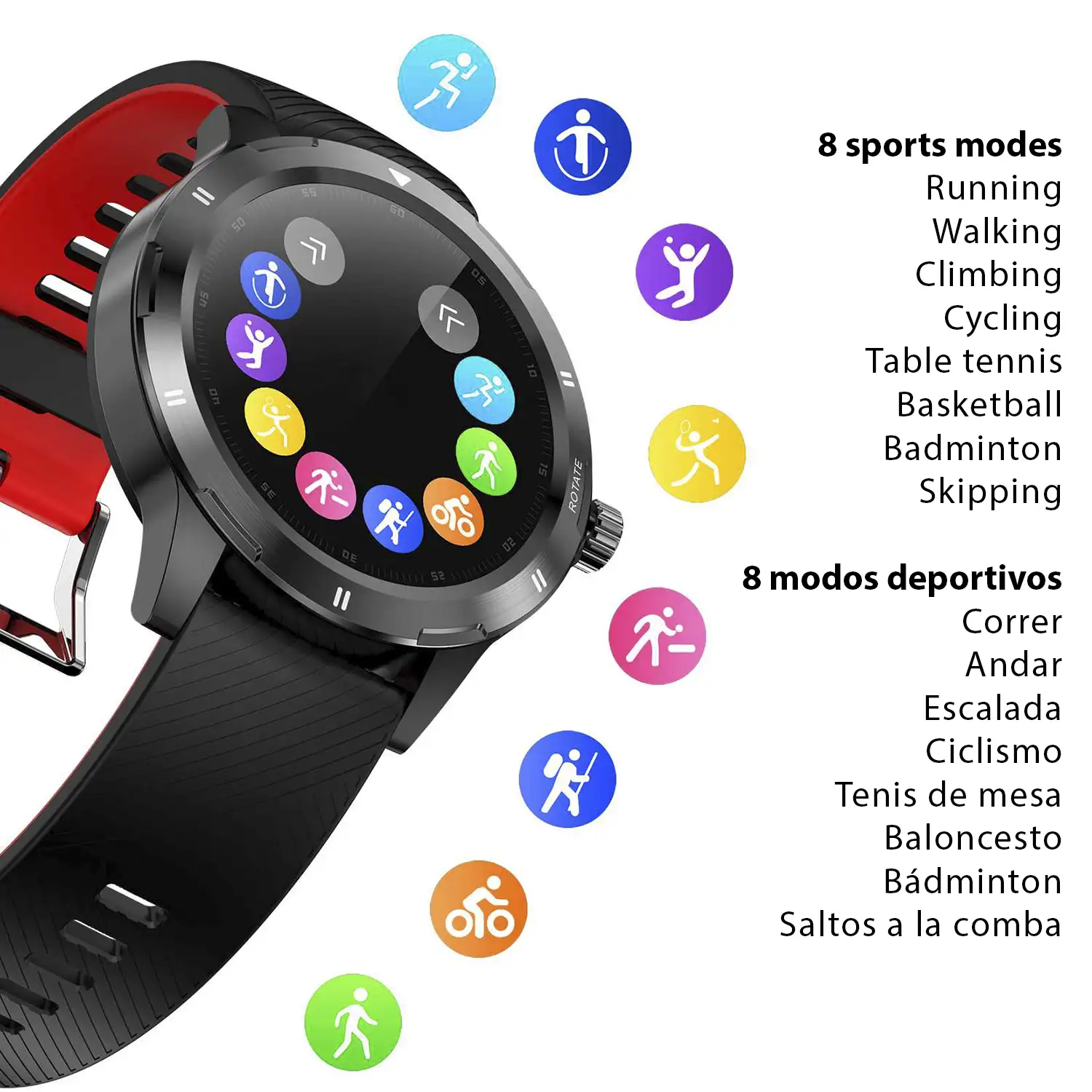 Smartwatch K15 con temperatura corporal, monitor de tensión, cardíaco, oxígeno en sangre y modo multideportivo.