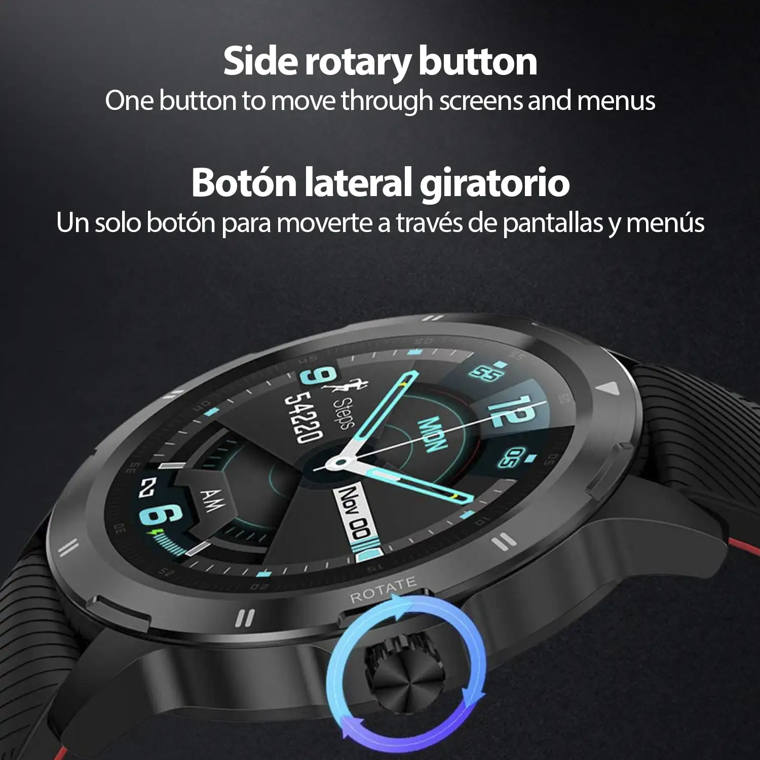 Smartwatch K15 con temperatura corporal, monitor de tensión, cardíaco, oxígeno en sangre y modo multideportivo.