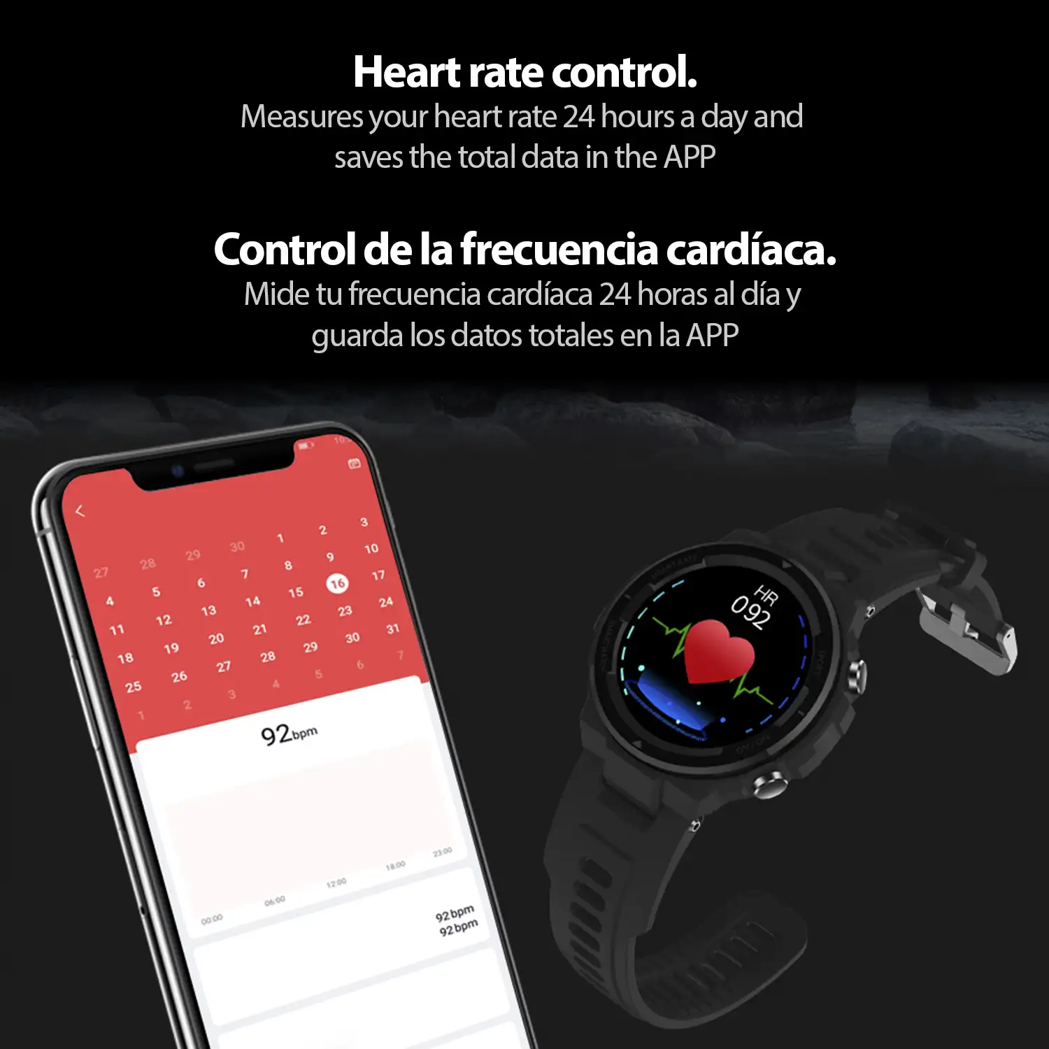 Smartwatch Q70 con monitor cardíaco, tensión y 9 modos multideportivos.