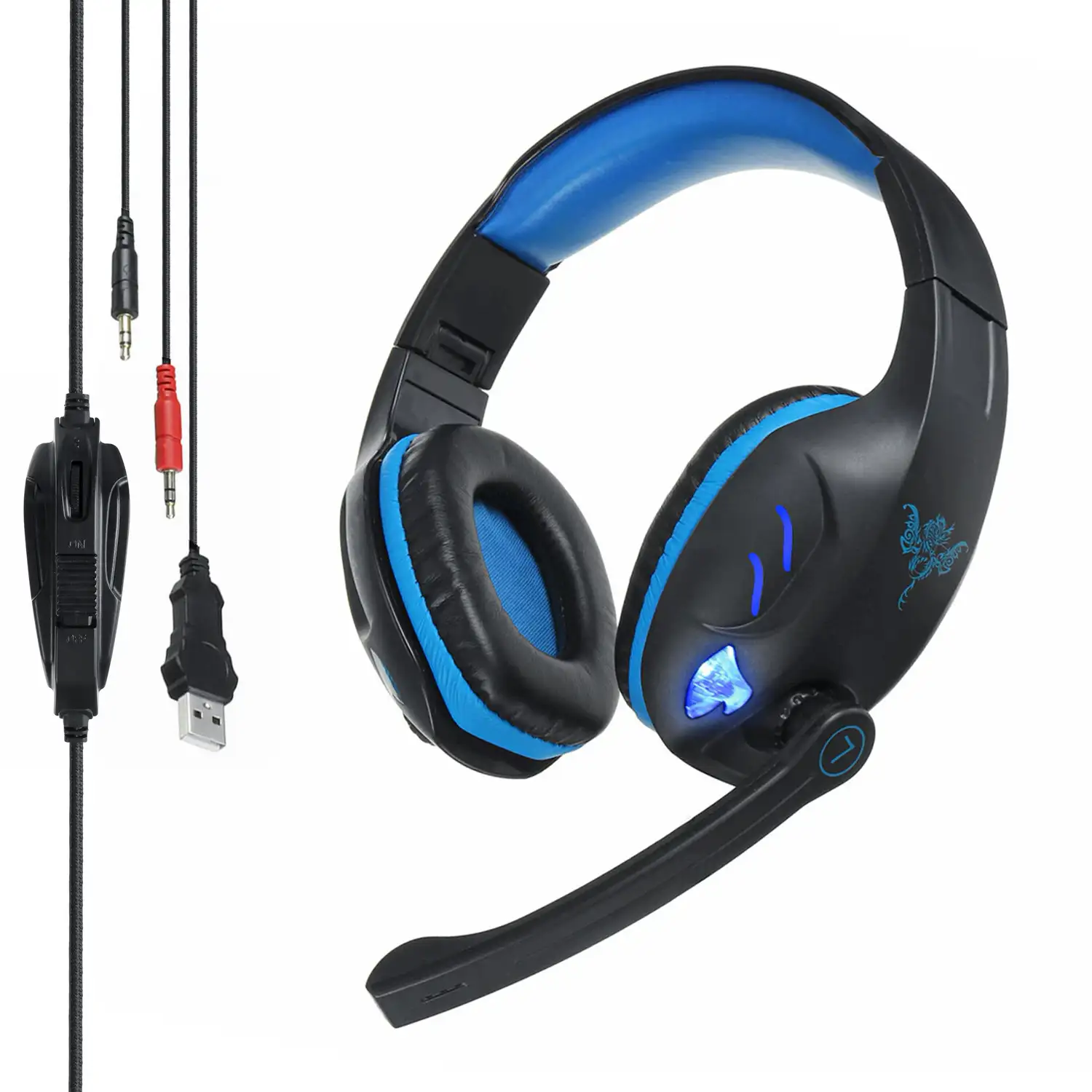 Headset In-Ear T7. Auriculares in-ear para videojuegos con micrófono dual y  extraíble, control de