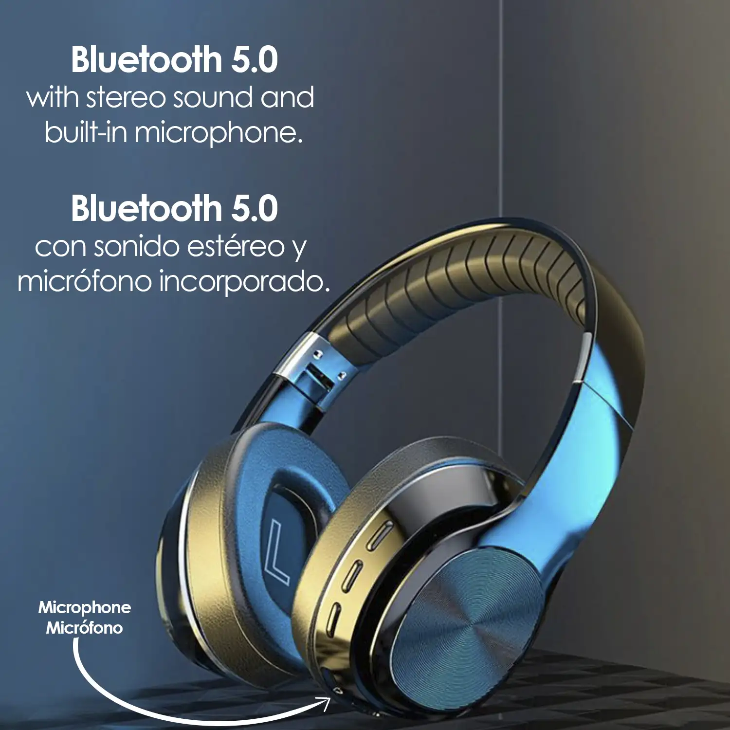 Cascos VJ320 HiFi Bluetooth 5.0, con manos libres, radio FM y lector micro SD.