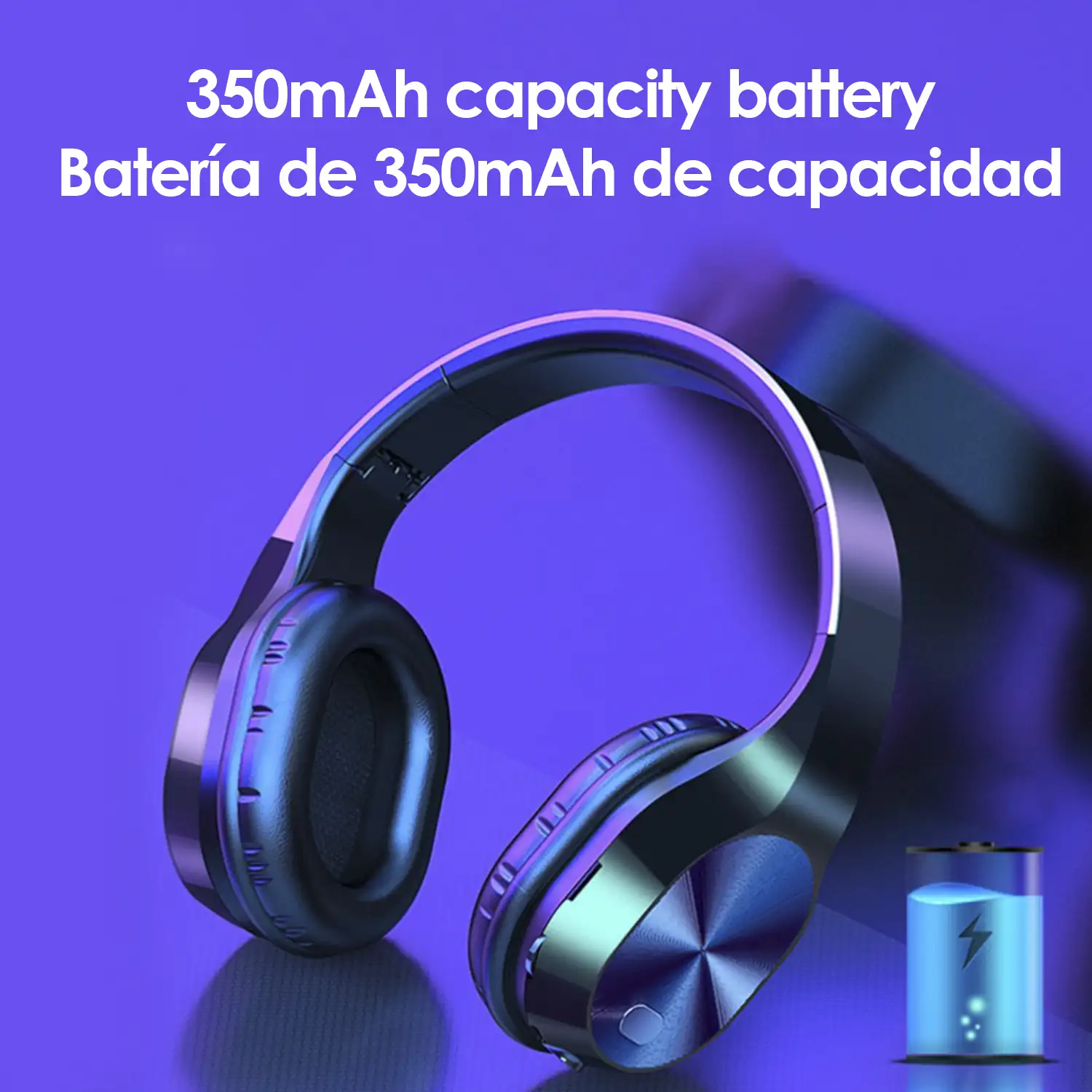 Cascos T5 Bluetooth 5.0, con manos libres y lector micro SD.