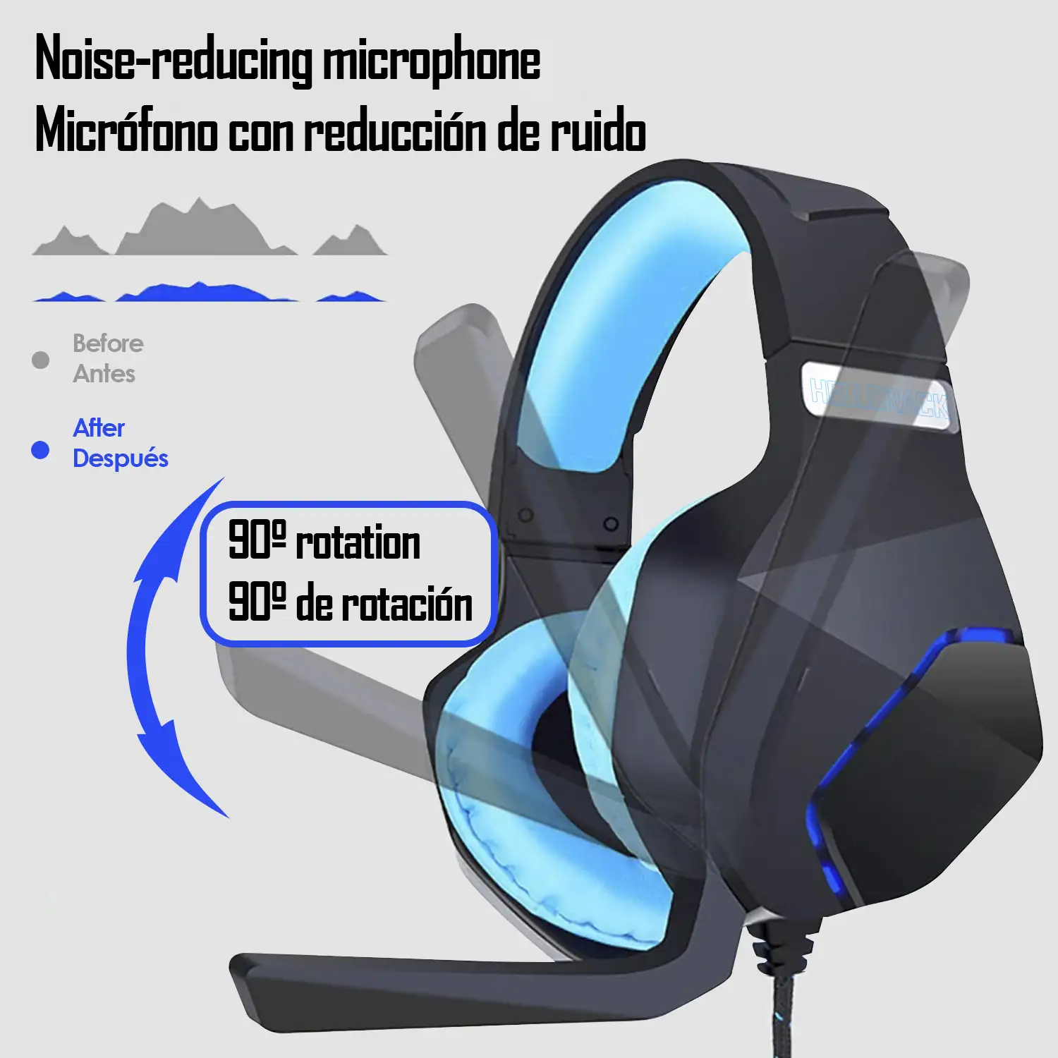 Headset G600 Hellcrack, auriculares especiales para gaming con microfono incorporado y cable con control de volumen.