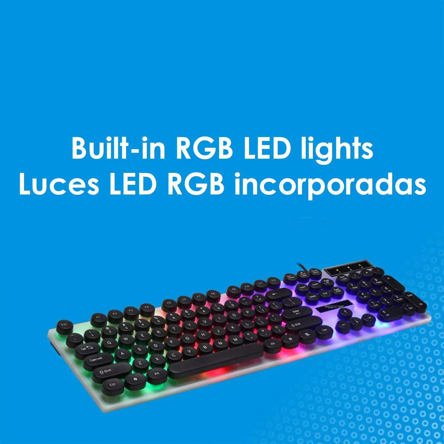 Pack Gaming G21 de teclado y ratón con luces RGB. Teclado tipo mecánico. Ratón 1600dpi.