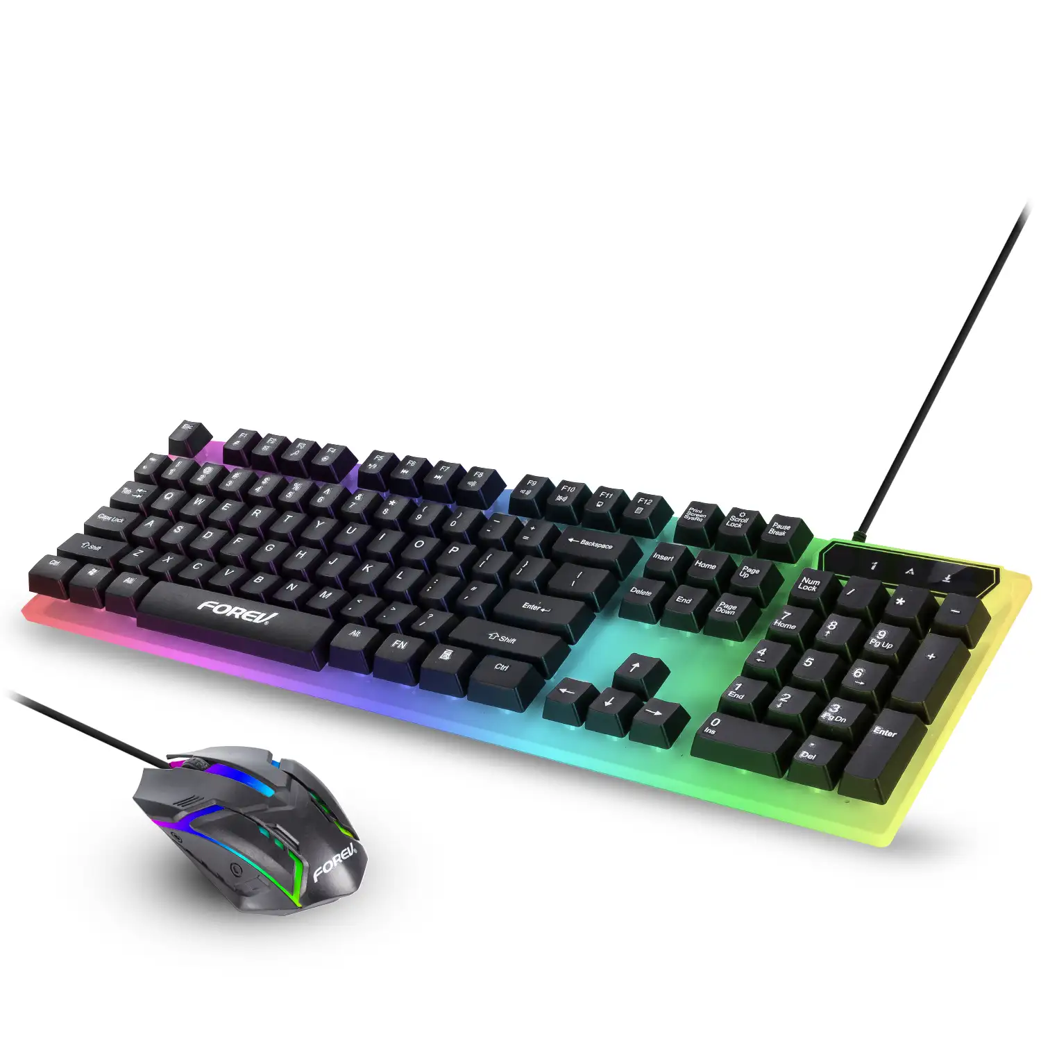 Pack gaming FV-Q3055 de teclado y ratón con luces RGB. 1000dpi.