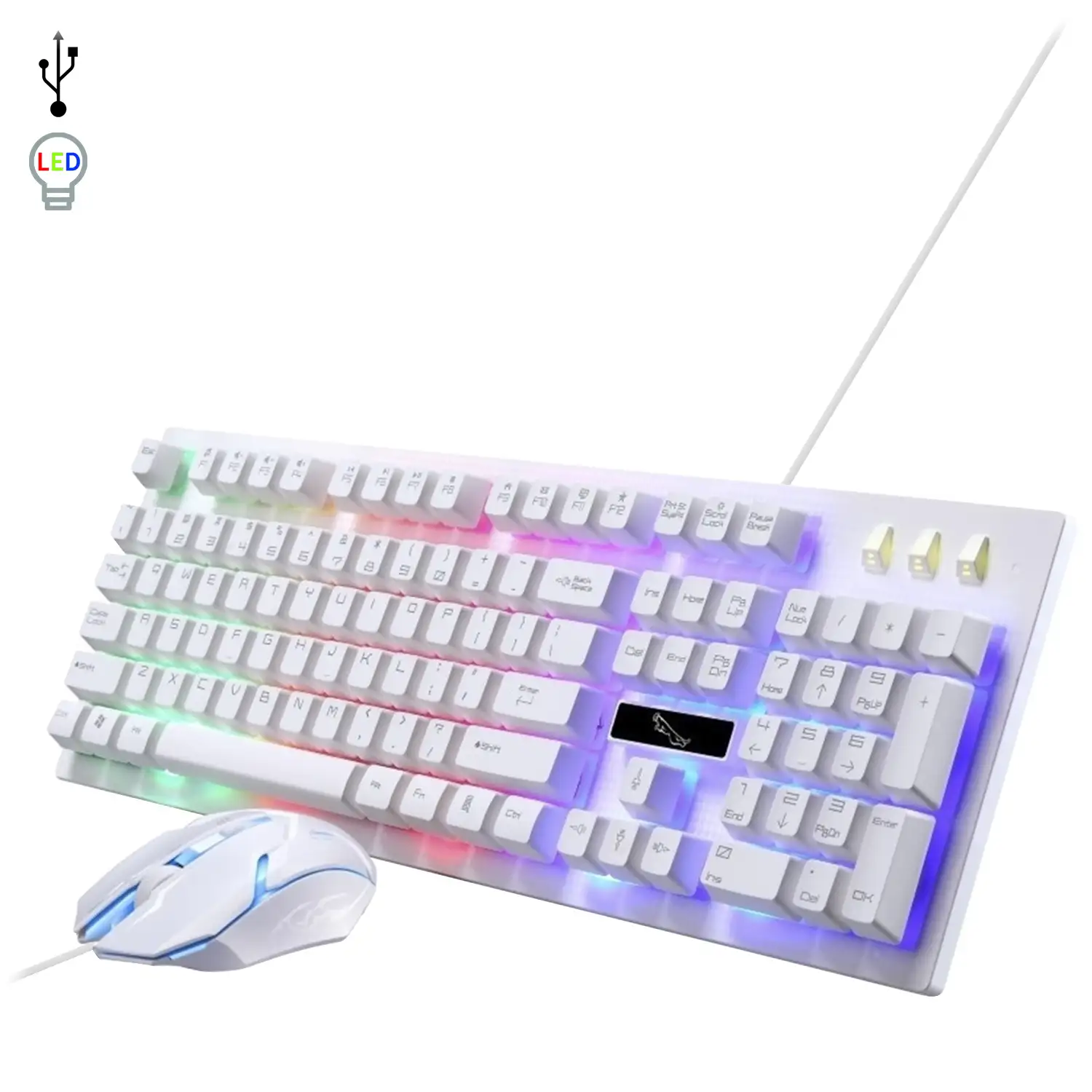 Pack gaming G20 de teclado y ratón con luces RGB. Ratón 1600dpi.