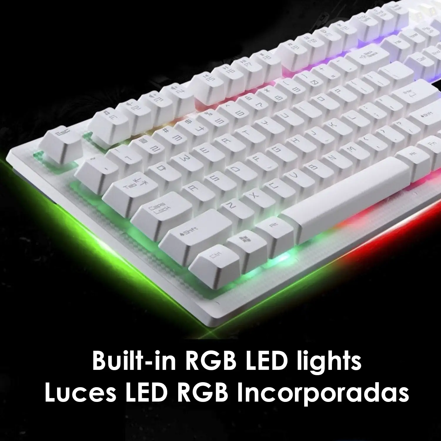 Pack gaming G20 de teclado y ratón con luces RGB. Ratón 1600dpi.
