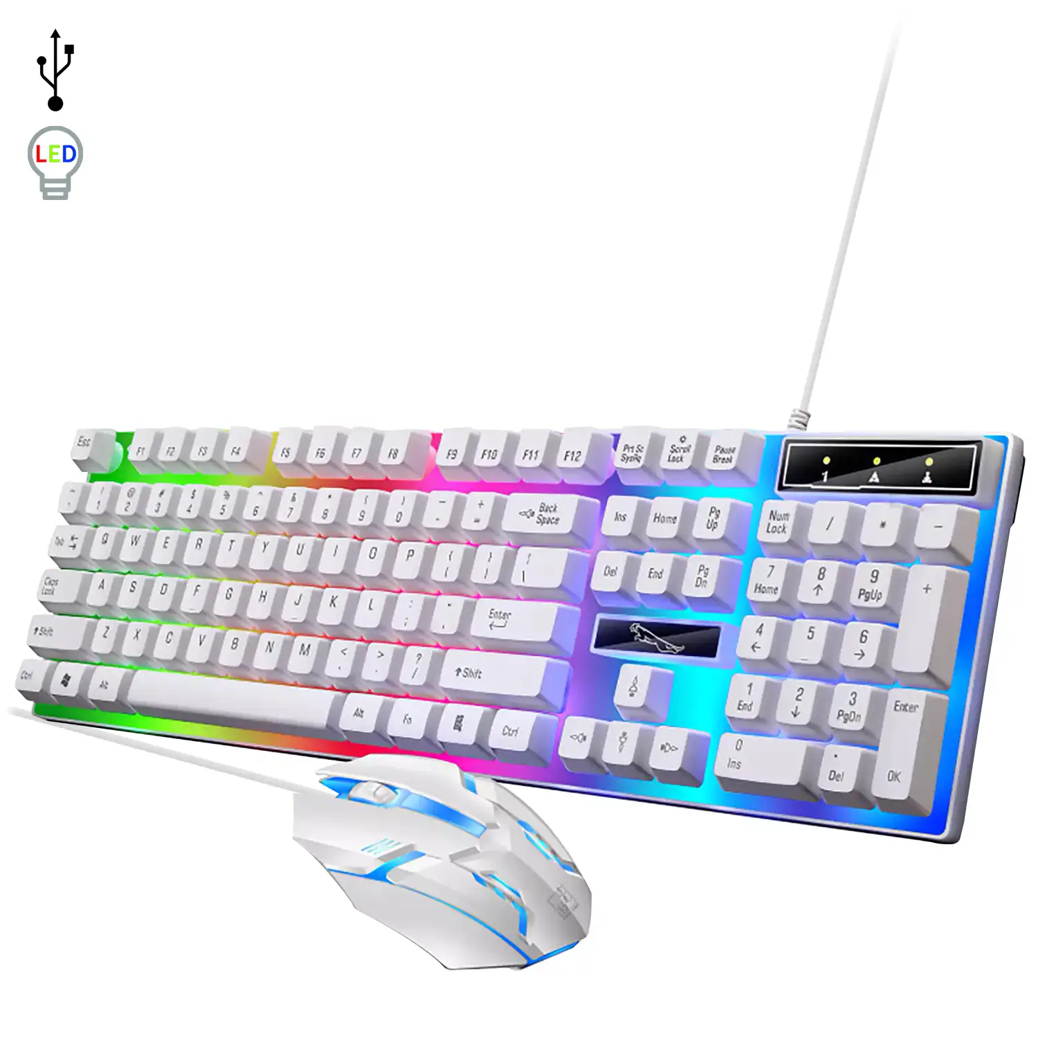 Pack gaming G21B de teclado y ratón con luces RGB
