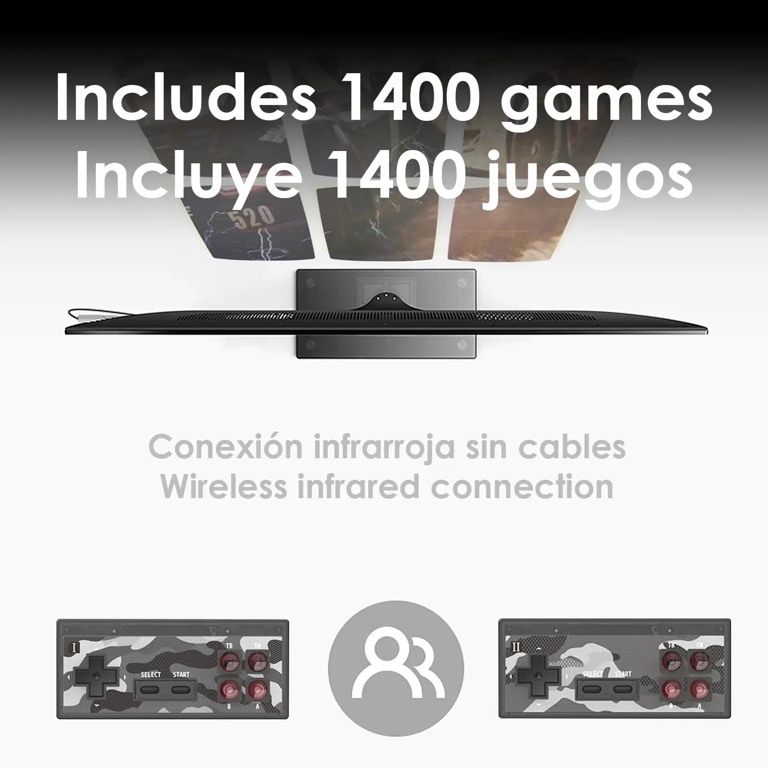 Consola videojuegos Y2HDPLUS conexión a tu pantalla TV. Soporta 4K. Incluye 1400 juegos.