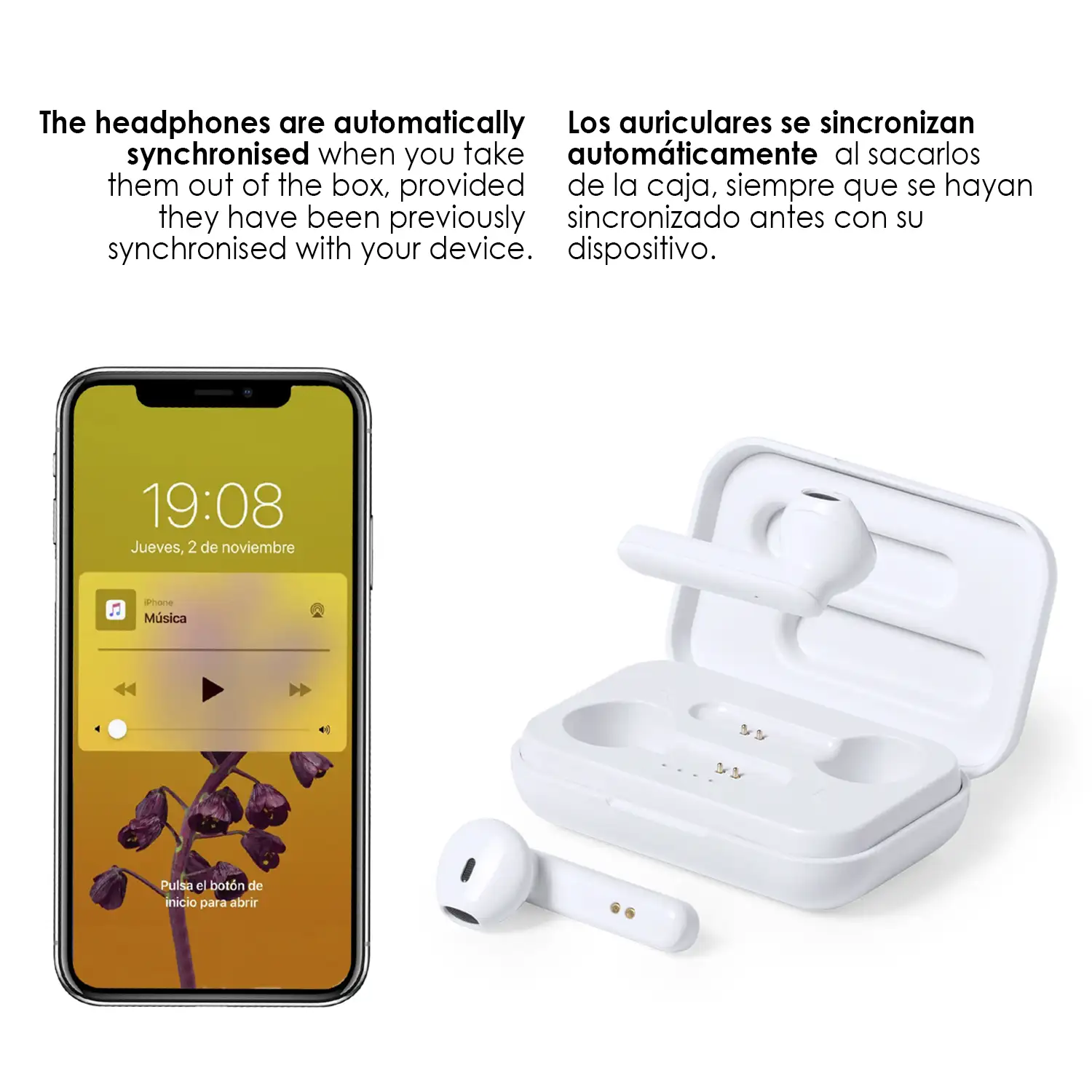 Auricualres Kikey TWS Bluetooth 5.0 antibacterianos con base de carga de 400mAh.