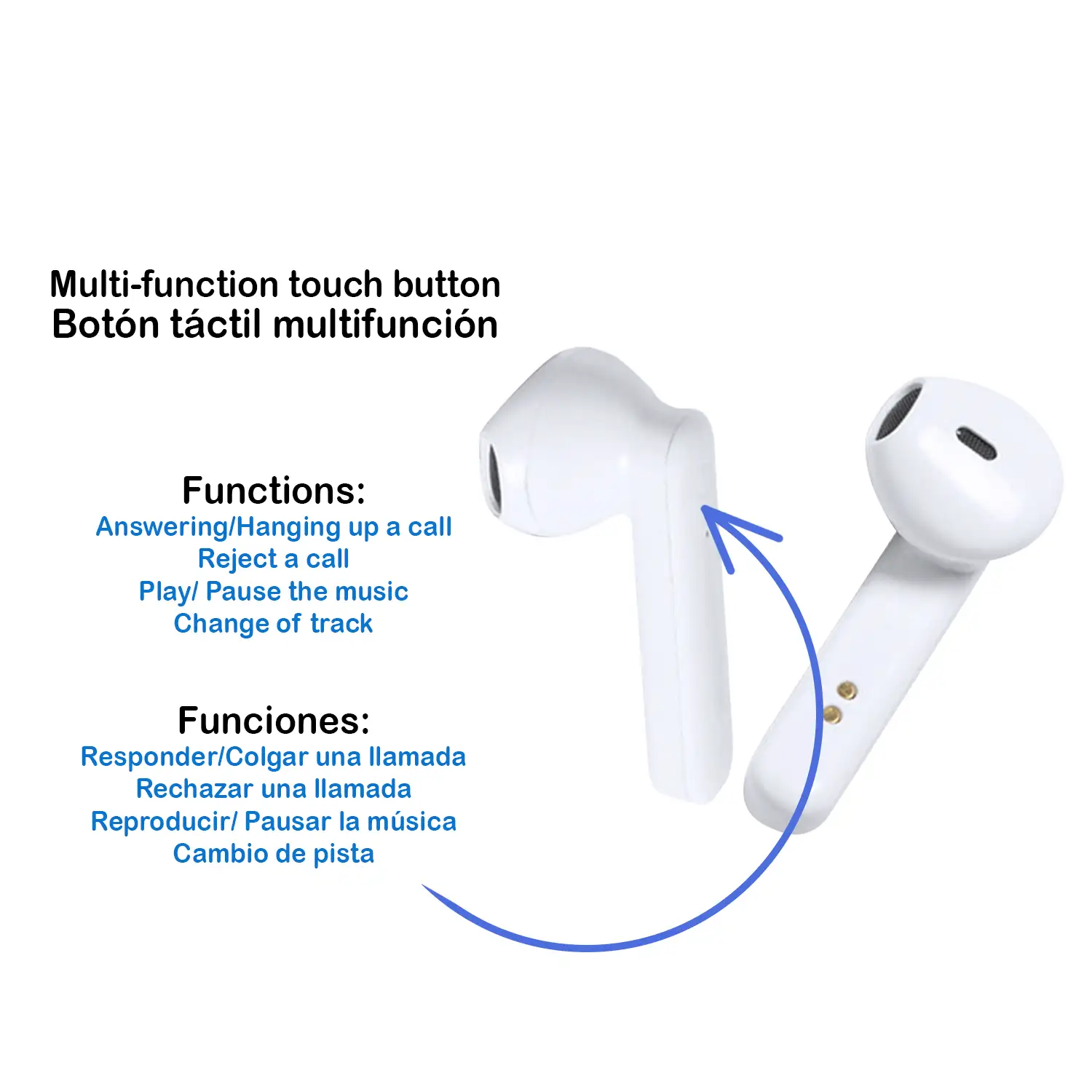 Auricualres Kikey TWS Bluetooth 5.0 antibacterianos con base de carga de 400mAh.