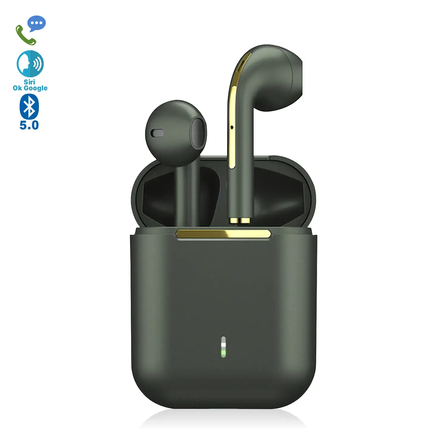 Auriculares TWS J18 Bluetooth 5.0, controles táctiles, base de carga 300mAh.