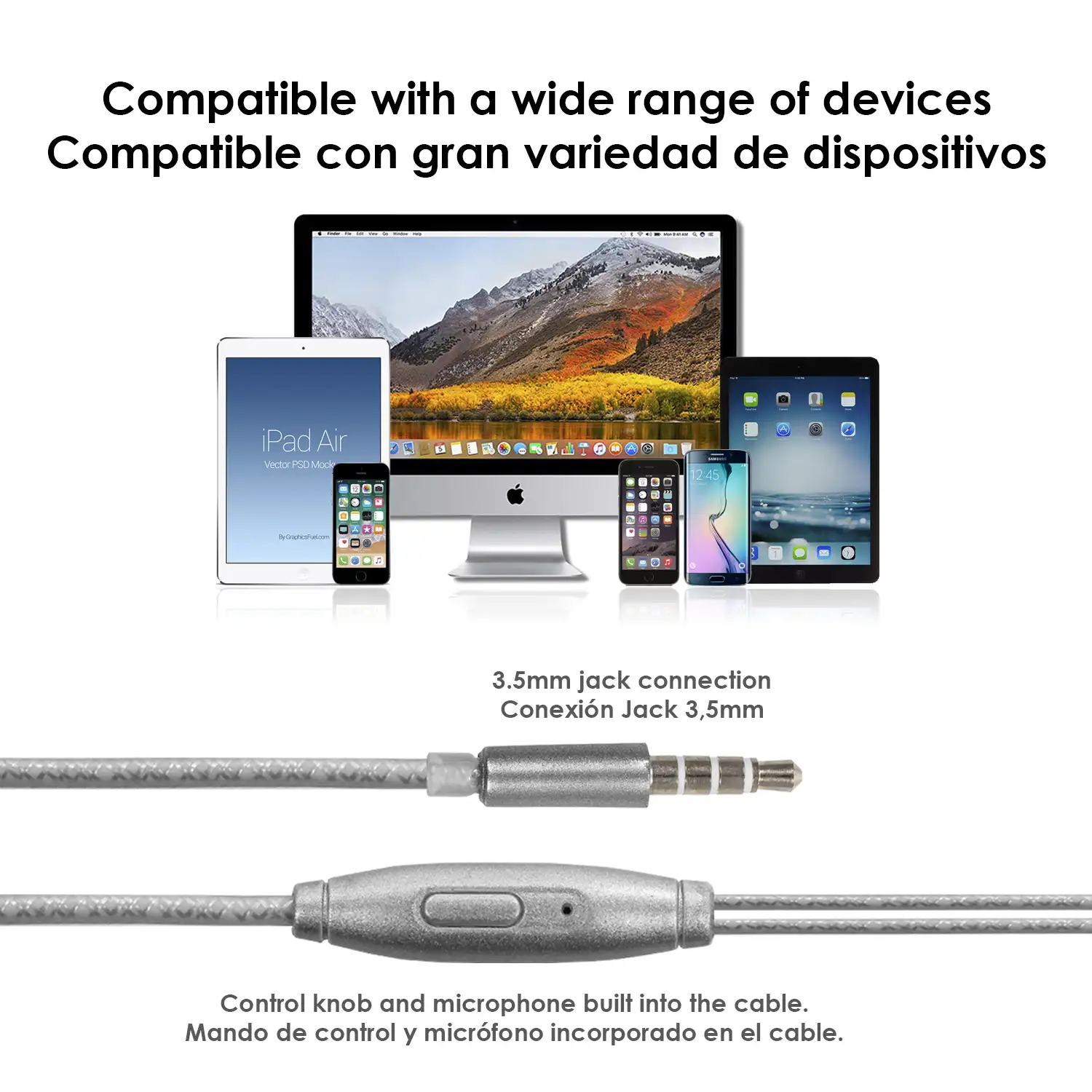 Auriculares de Apple con controles y micrófono incorporados