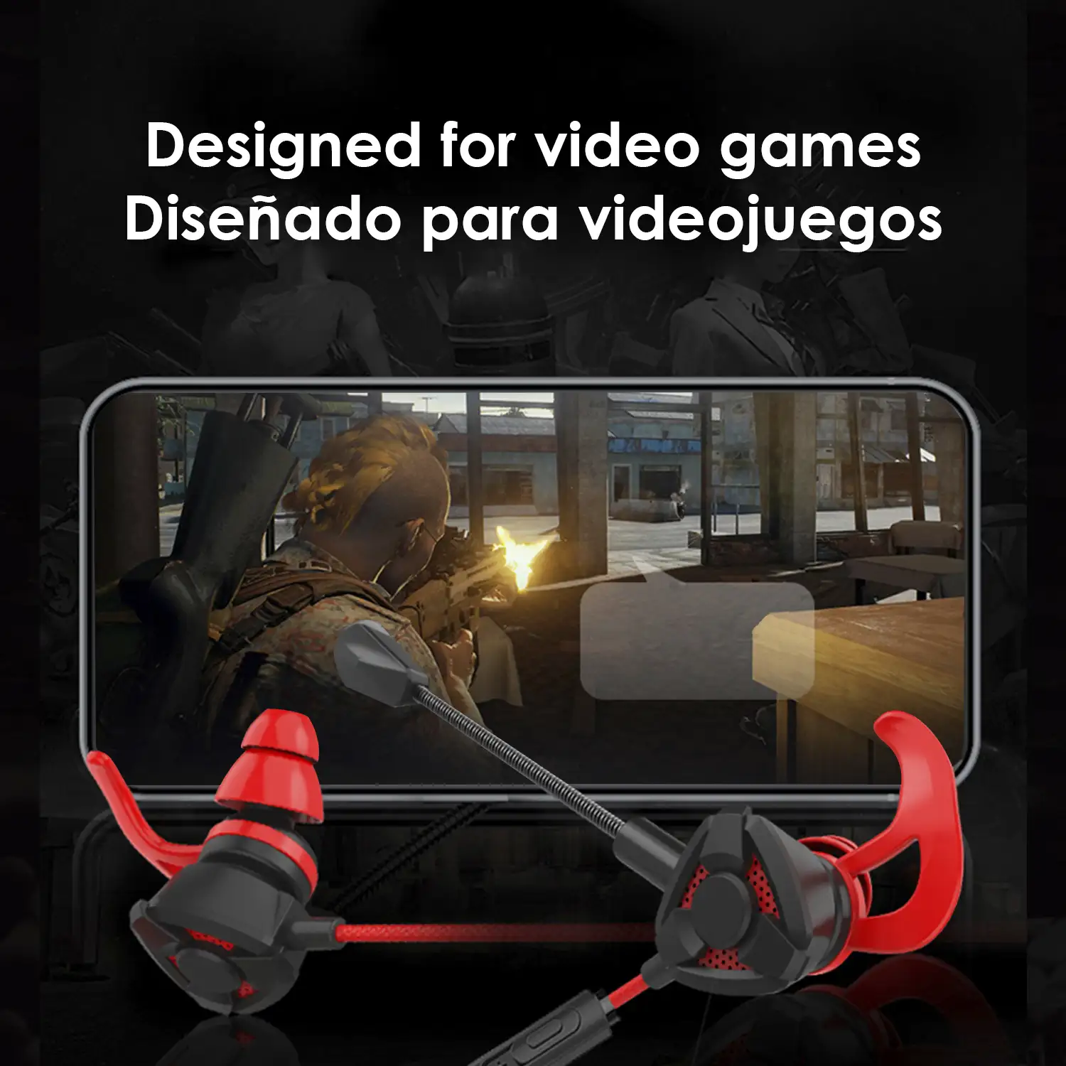 Headset In-Ear THS105. Auriculares in-ear para videojuegos con micrófono extraíble y control de volumen. Xbox, PS4, PC, tablet, móvil.