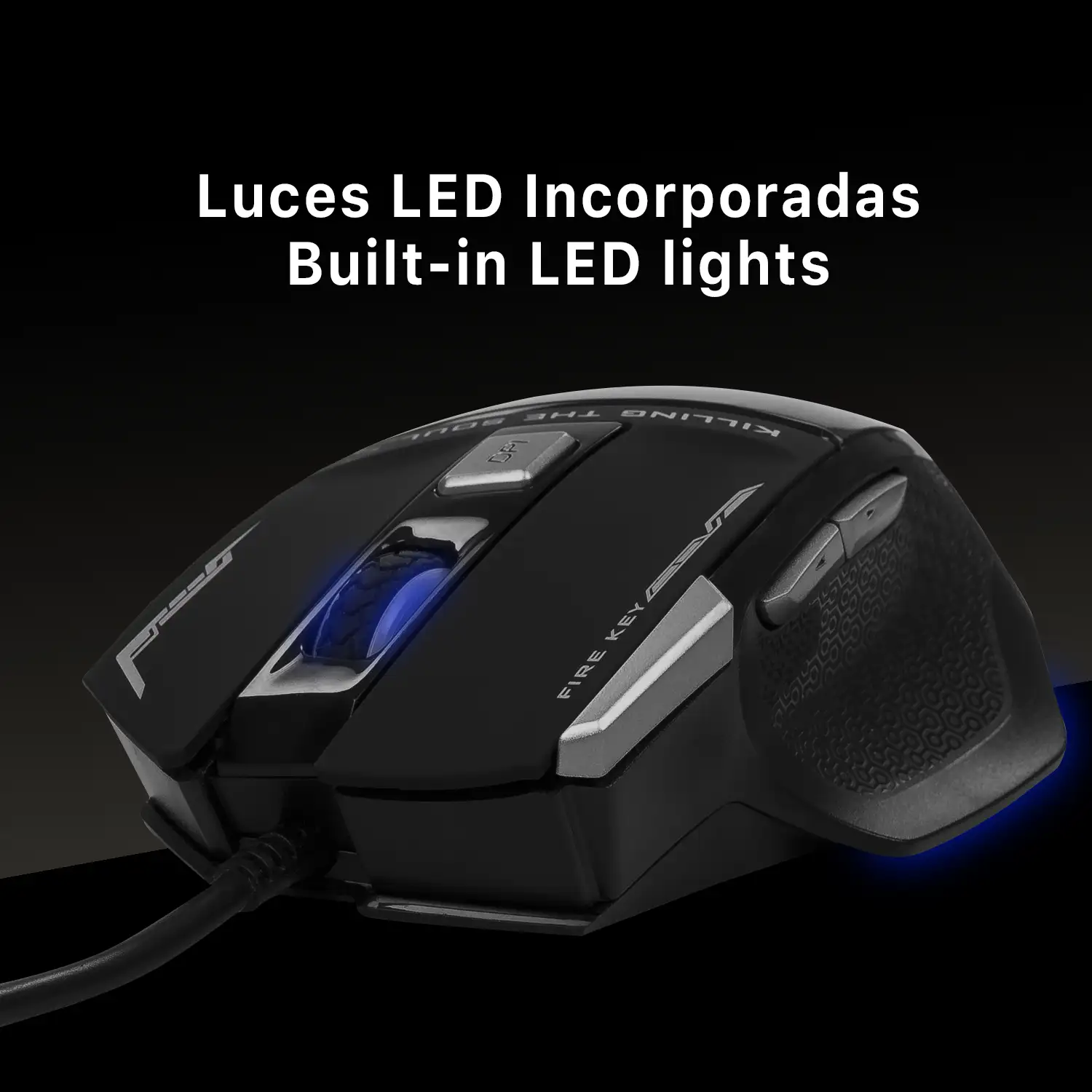 Ratón gaming Aula S1Z, hasta 4800DPI, sensor óptico, 125Hz. Botón de disparo e iluminación LED.