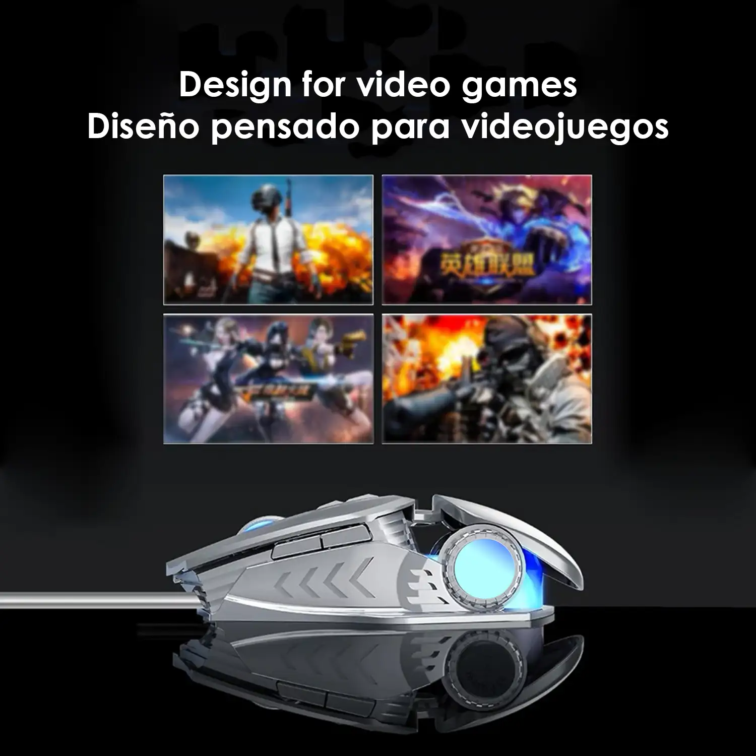 Ratón gaming G530, hasta 6400DPI, sensor óptico, 1000Hz. Iluminación LED.