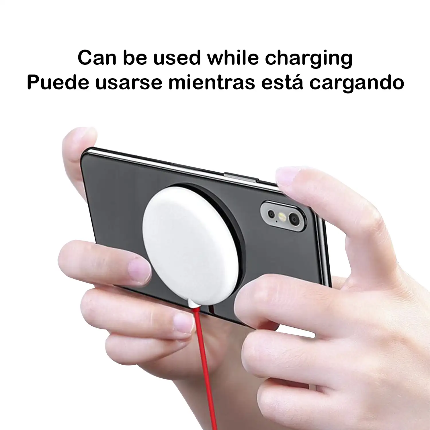 Cargador rápido Qi 10W con ventosas.