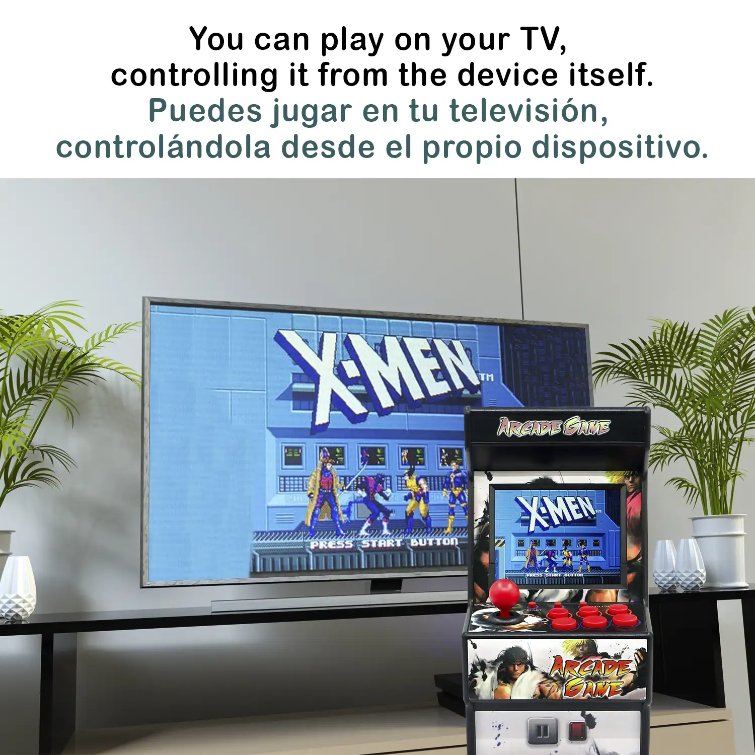 Consola Arcade máquina recreativa mini, portátil con 156 juegos. Pantalla 2,8 LCD y conexión a TV. Batería recargable.