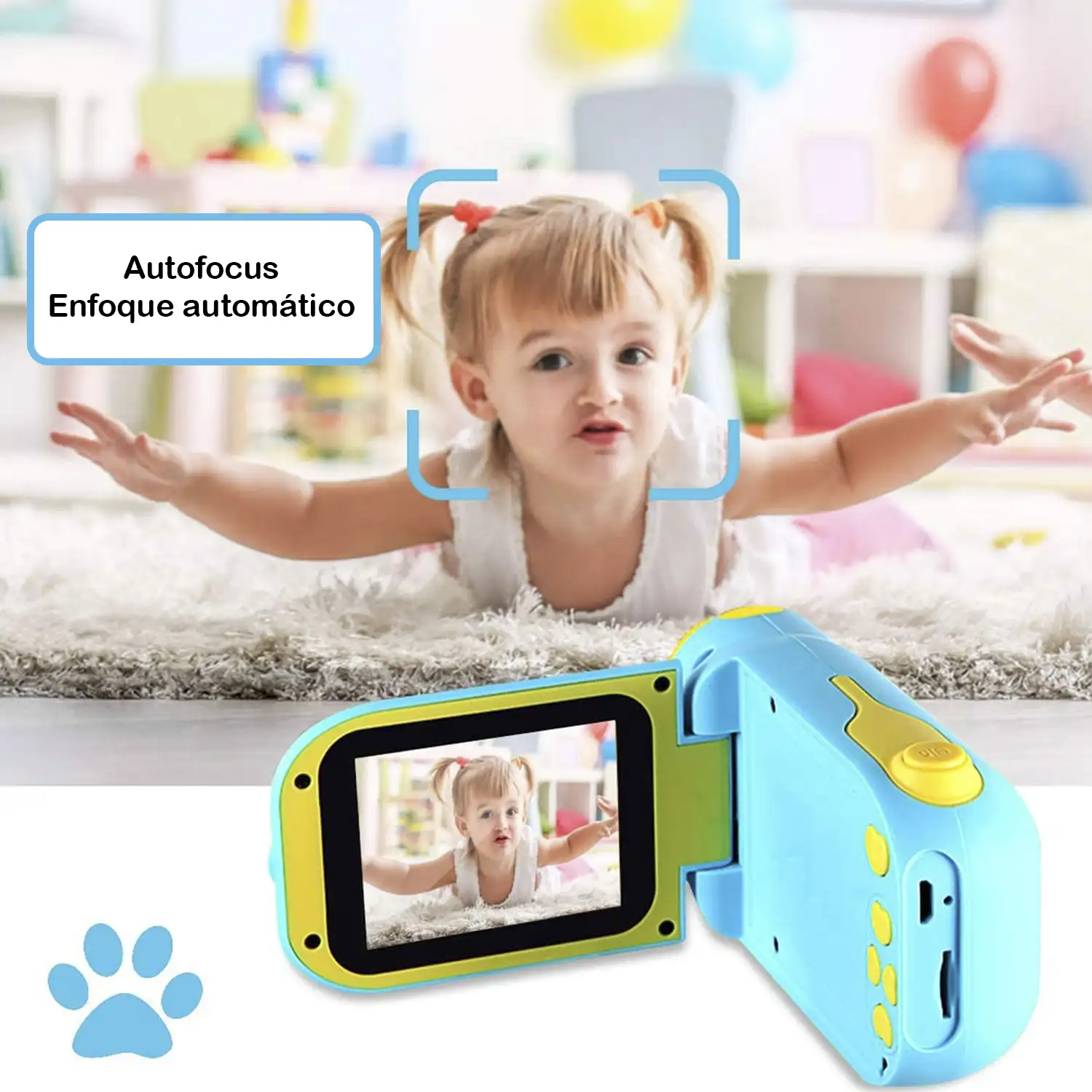 Cámara digital para niños de fotos y video con juegos. Pantalla plegable de 2,4