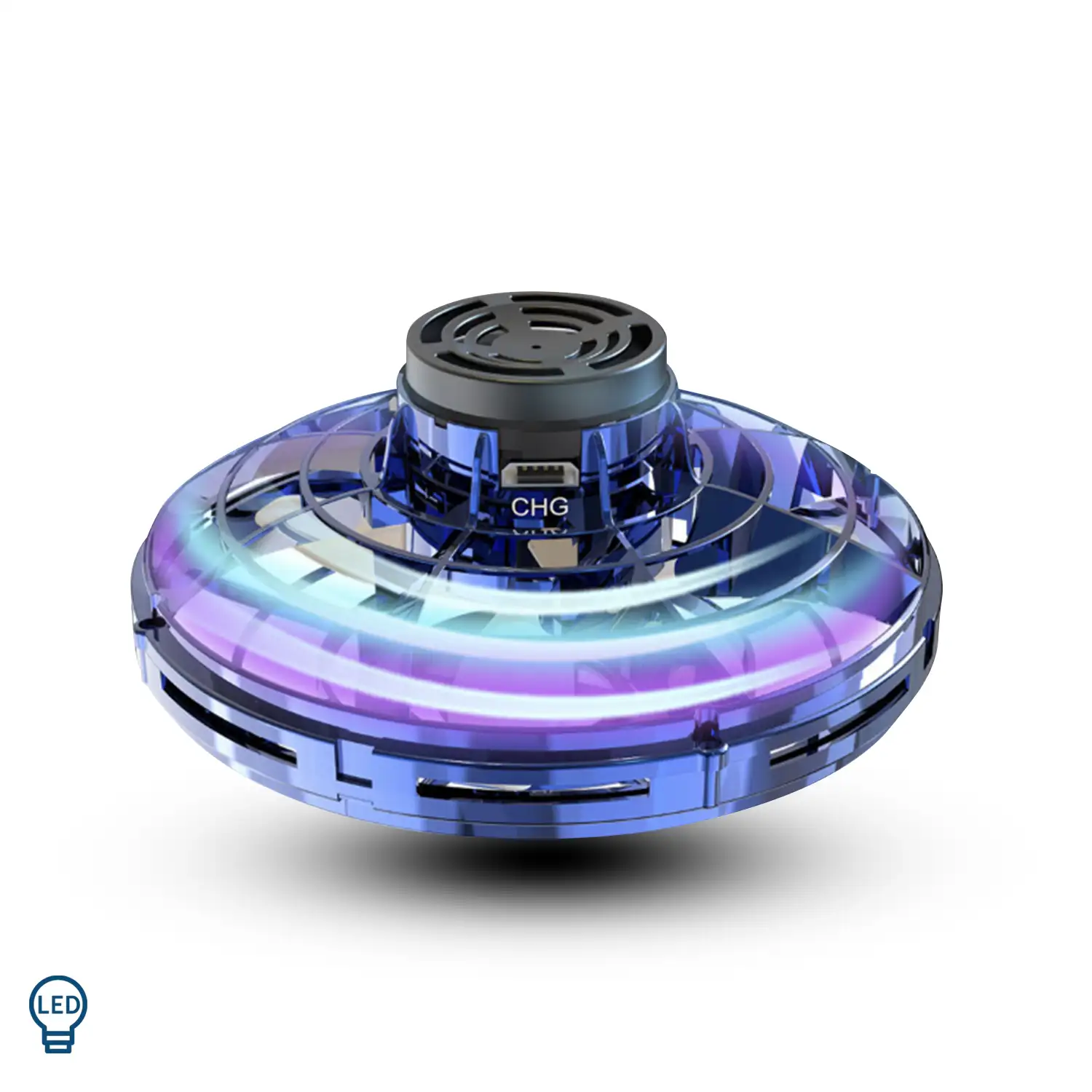 UFO Flyin Spinner. Spinner volador con función boomerang. Luces LED multicolor.