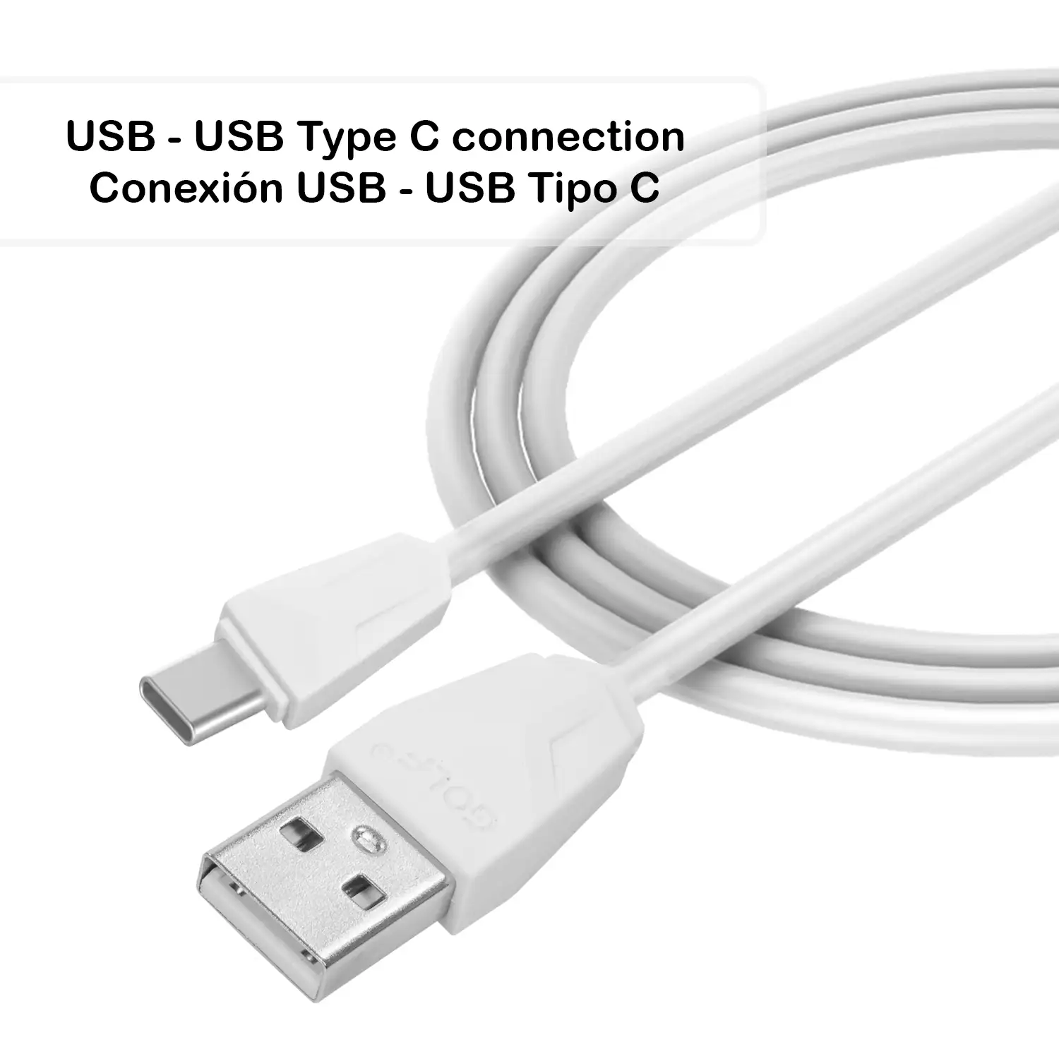 Cable de datos y carga rápida 2.4A USB Tipo C 1 metro.