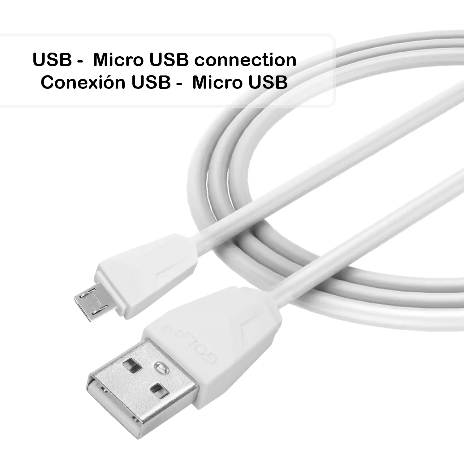 Cable de datos y carga rápida 2.4A Micro USB 1 metro.