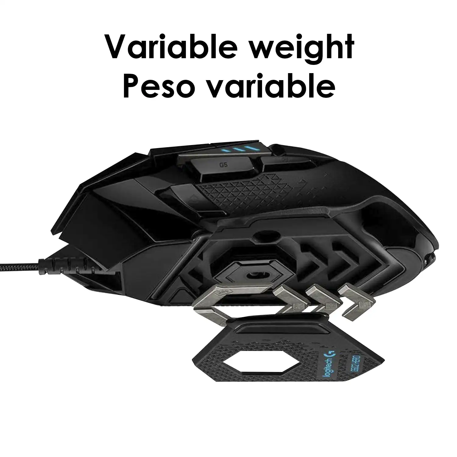 Ratón gaming G502 Hero Master, hasta 16.000DPI. 11 botones programables. Peso ajustable. LED RGB ajustable.