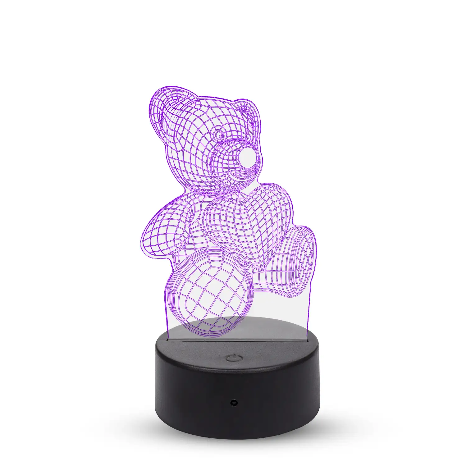 Lámpara ambiental efecto 3D, diseño Osito. Luces RGB intercambiables, con efectos y mando a distancia.