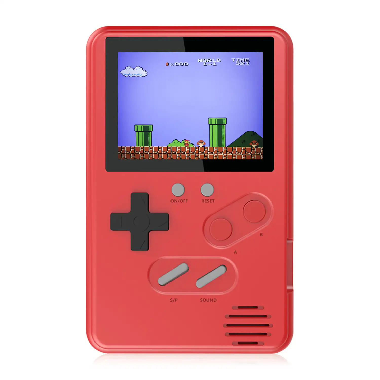 Consola portátil con 500 juegos clásicos preinstalados. Pantalla a color de 2,4 pulgadas.