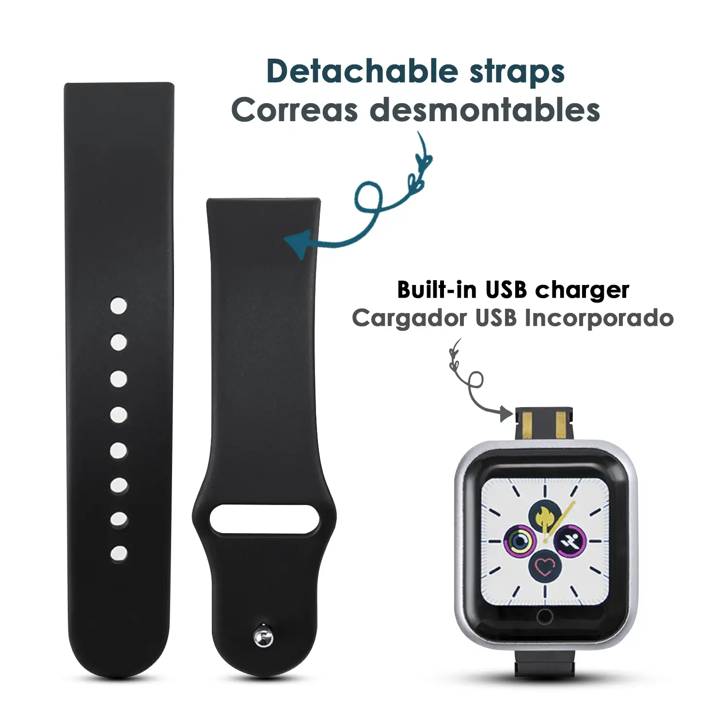 Reloj inteligente Simont multifunción de diseño casual y conexión Bluetooth