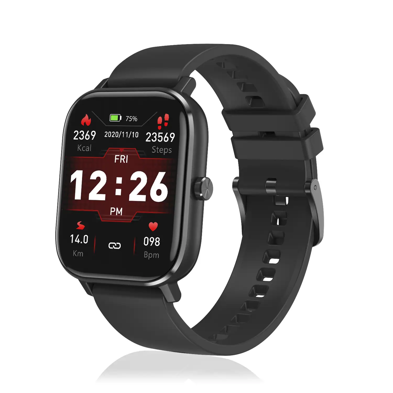 Smartwatch DT35+ con termómetro, monitor de tensión y oxígeno en sangre. Notificaciones en pantalla iOS y Android.