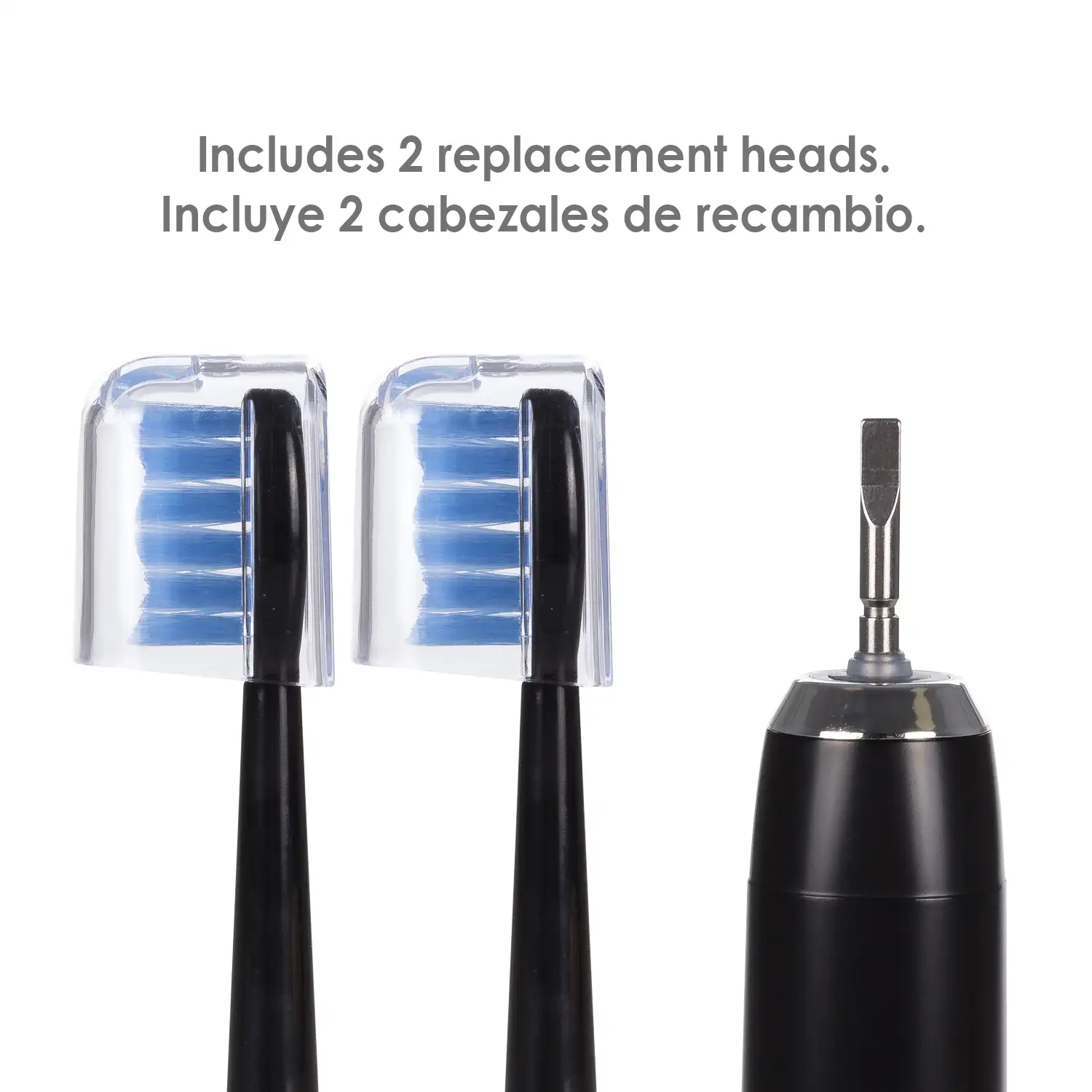 Cepillo de dientes eléctrico sónico ET01. Modos limpiar, pulir y blanquear. Incluye 2 cabezales.