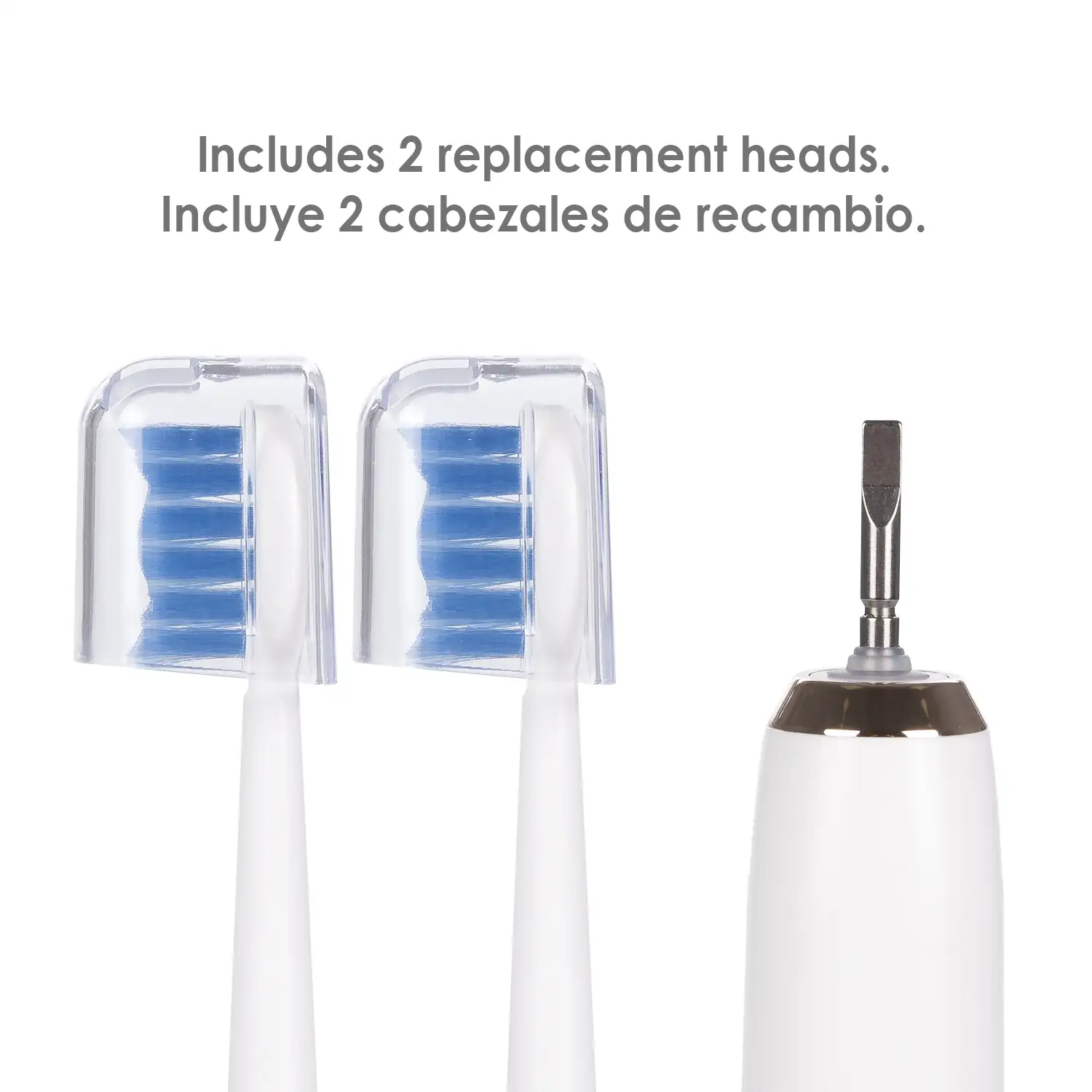 Cepillo de dientes eléctrico sónico ET01. Modos limpiar, pulir y blanquear. Incluye 2 cabezales.