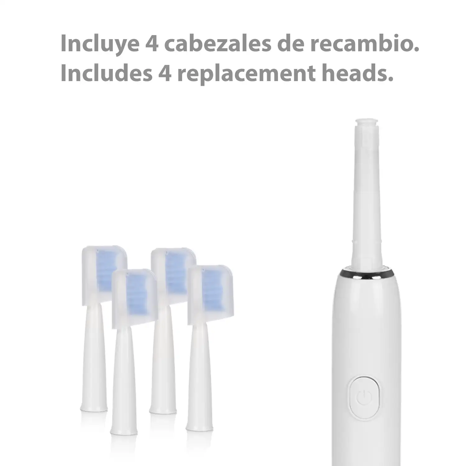 Cepillo dental eléctrico sónico ET02. Modos limpiar, pulir y blanquear. Incluye 4 cabezales.