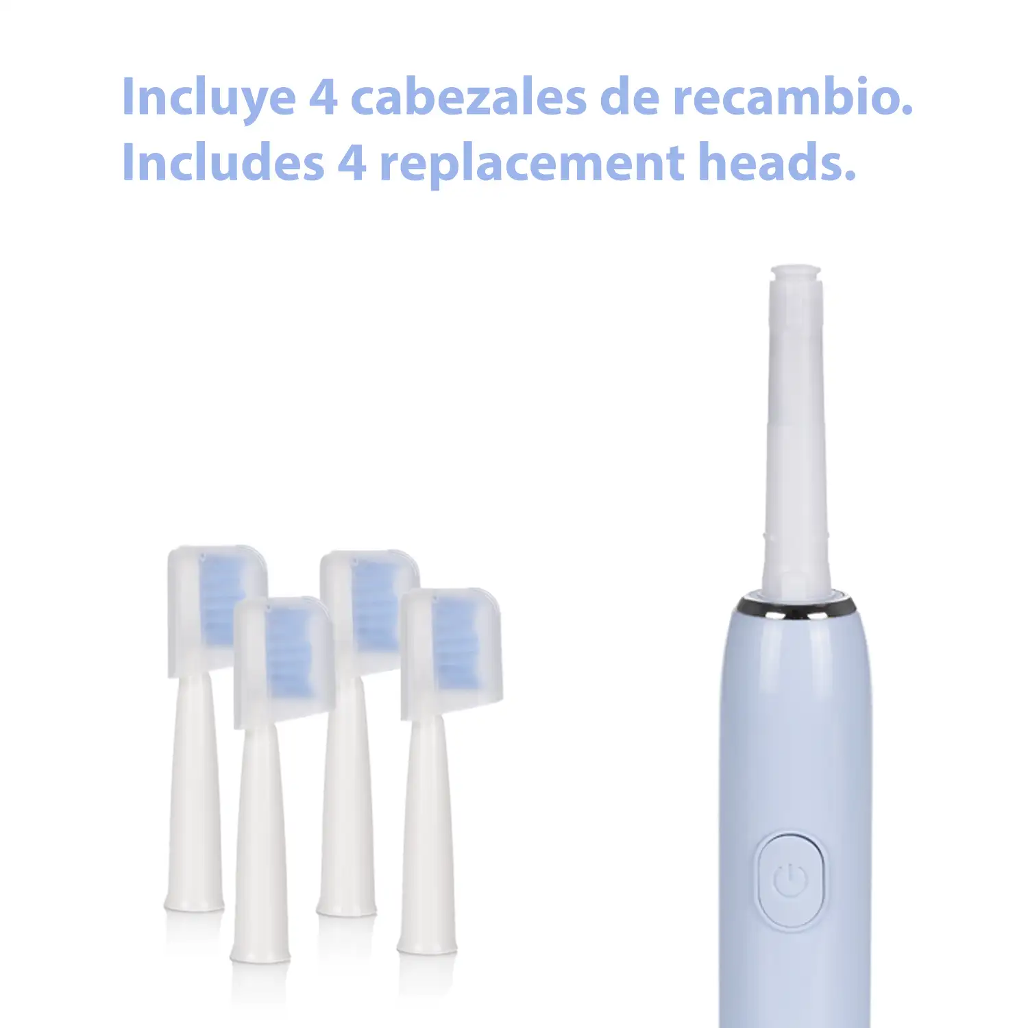 Cepillo dental eléctrico sónico ET02. Modos limpiar, pulir y blanquear. Incluye 4 cabezales.