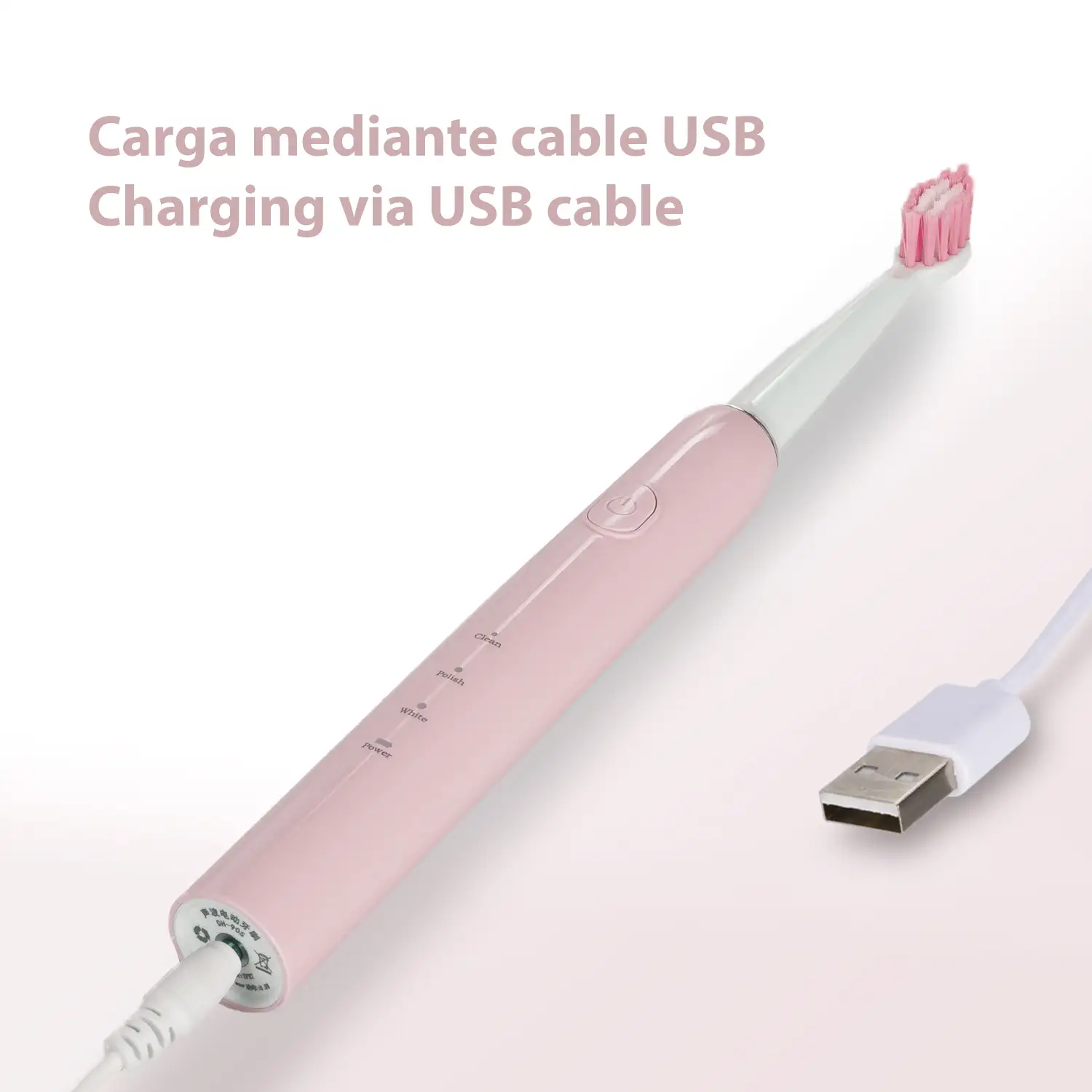 Cepillo de dientes eléctrico sónico ET02. Modos limpiar, pulir y blanquear. Incluye 4 cabezales.