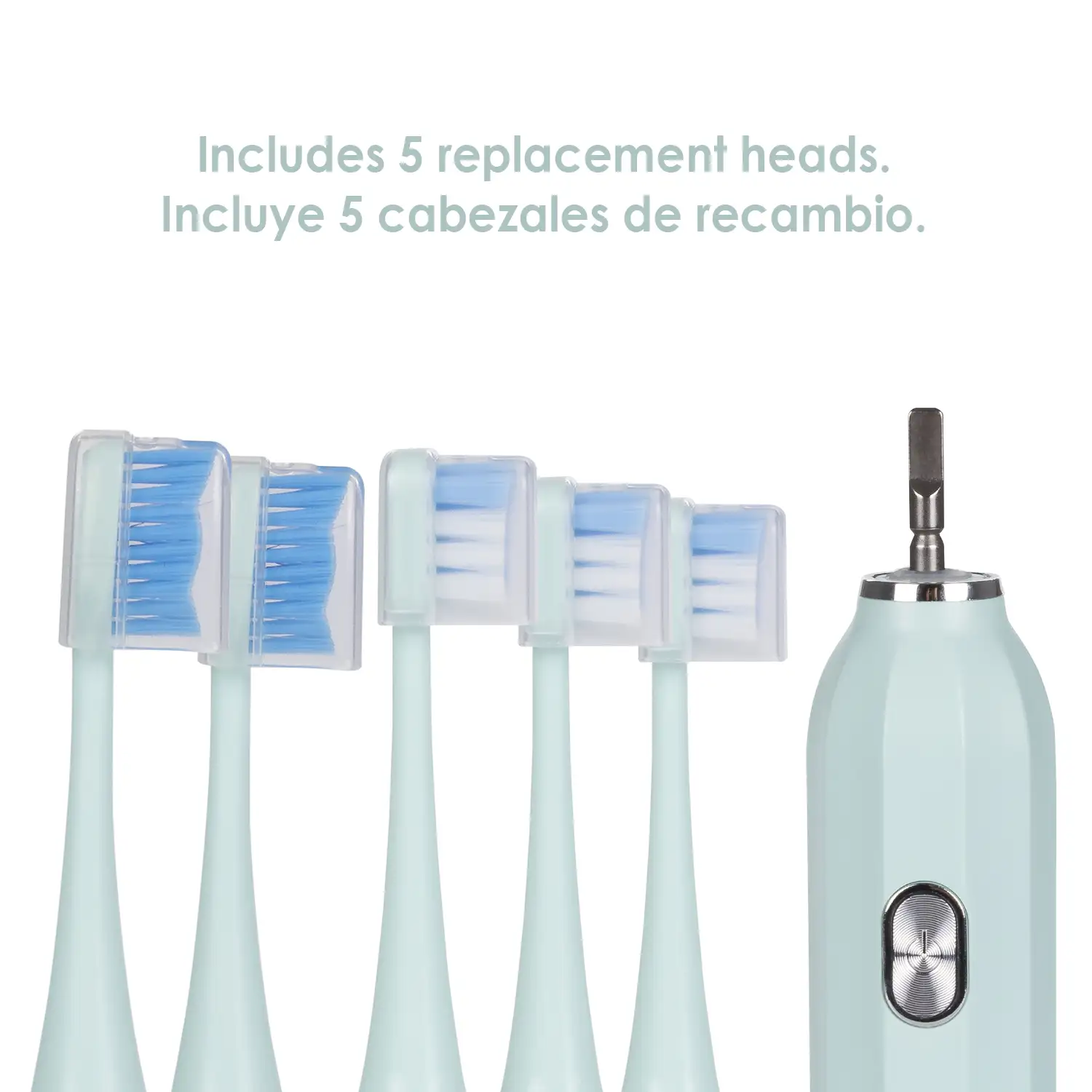 Cepillo de dientes eléctrico sónico ET05, con 5 modos de cepillado. Incluye 5 cabezales.