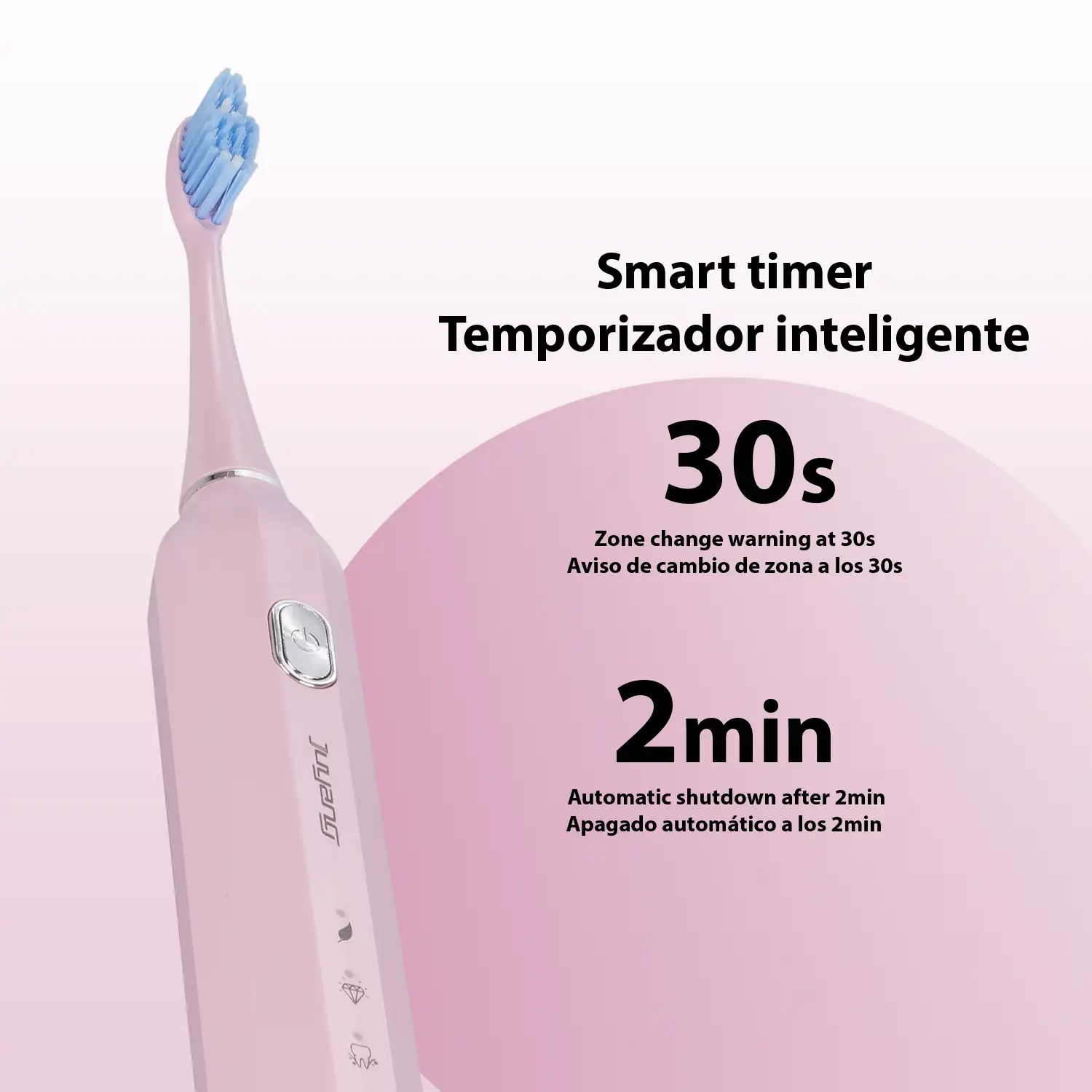 Cepillo dental eléctrico sónico ET05. Incluye 5 cabezales.