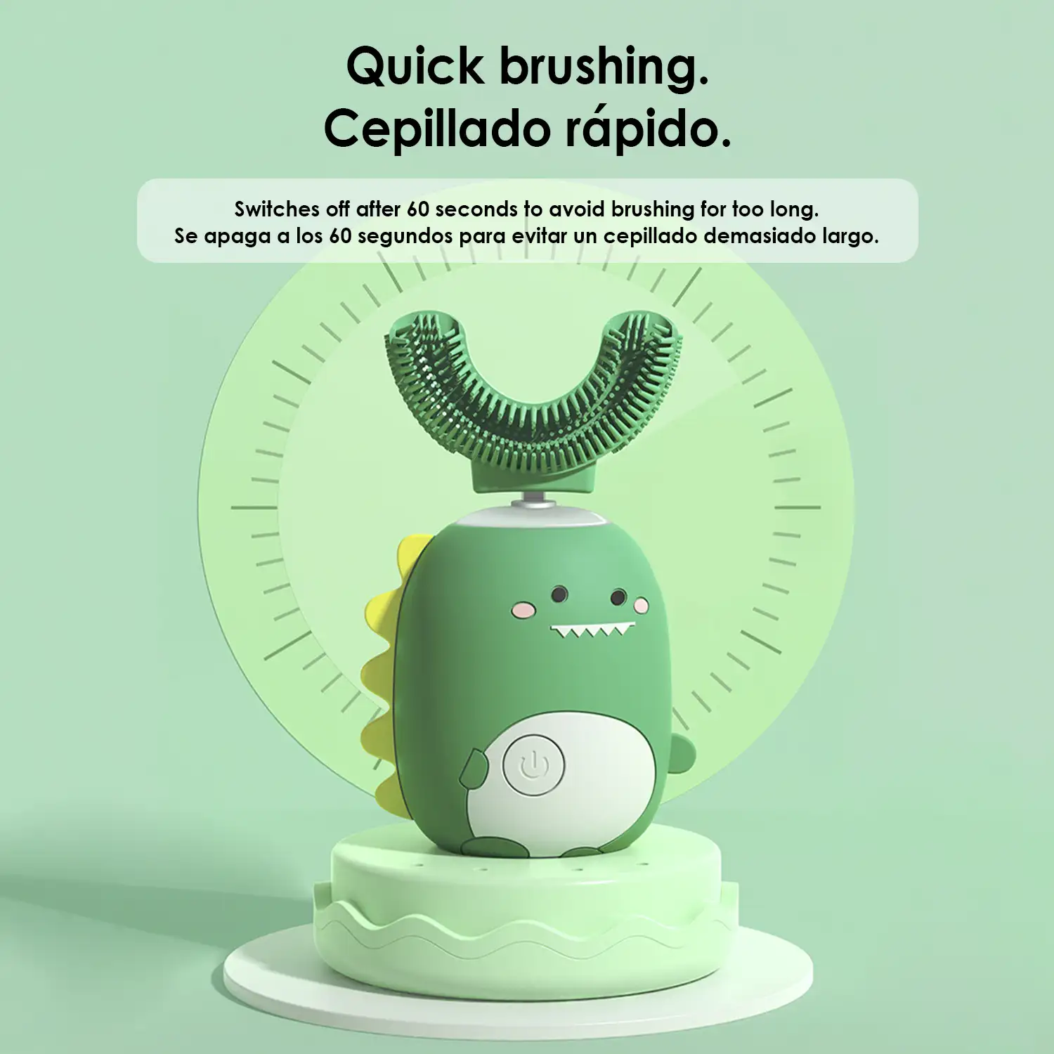 Cepillo de dientes infantil ET07 en forma de U eléctrico sónico. Modos limpieza, masaje y blanqueamiento.