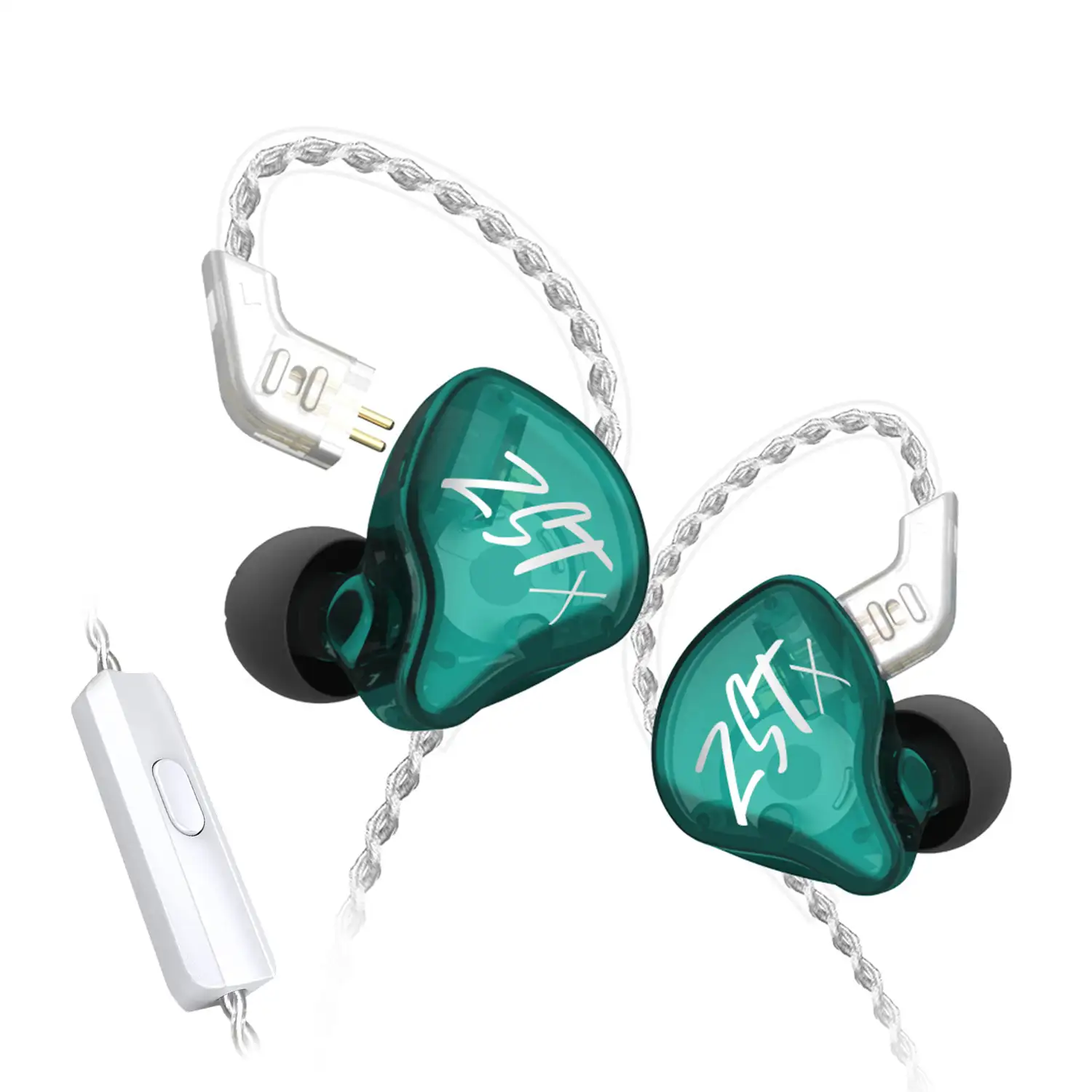 Auriculares híbridos in-ear KZ ZST X de alta fidelidad. 1 controlador de armadura balanceada + 1 controlador dinámico. Cable con micro, conexión jack 3,5mm.