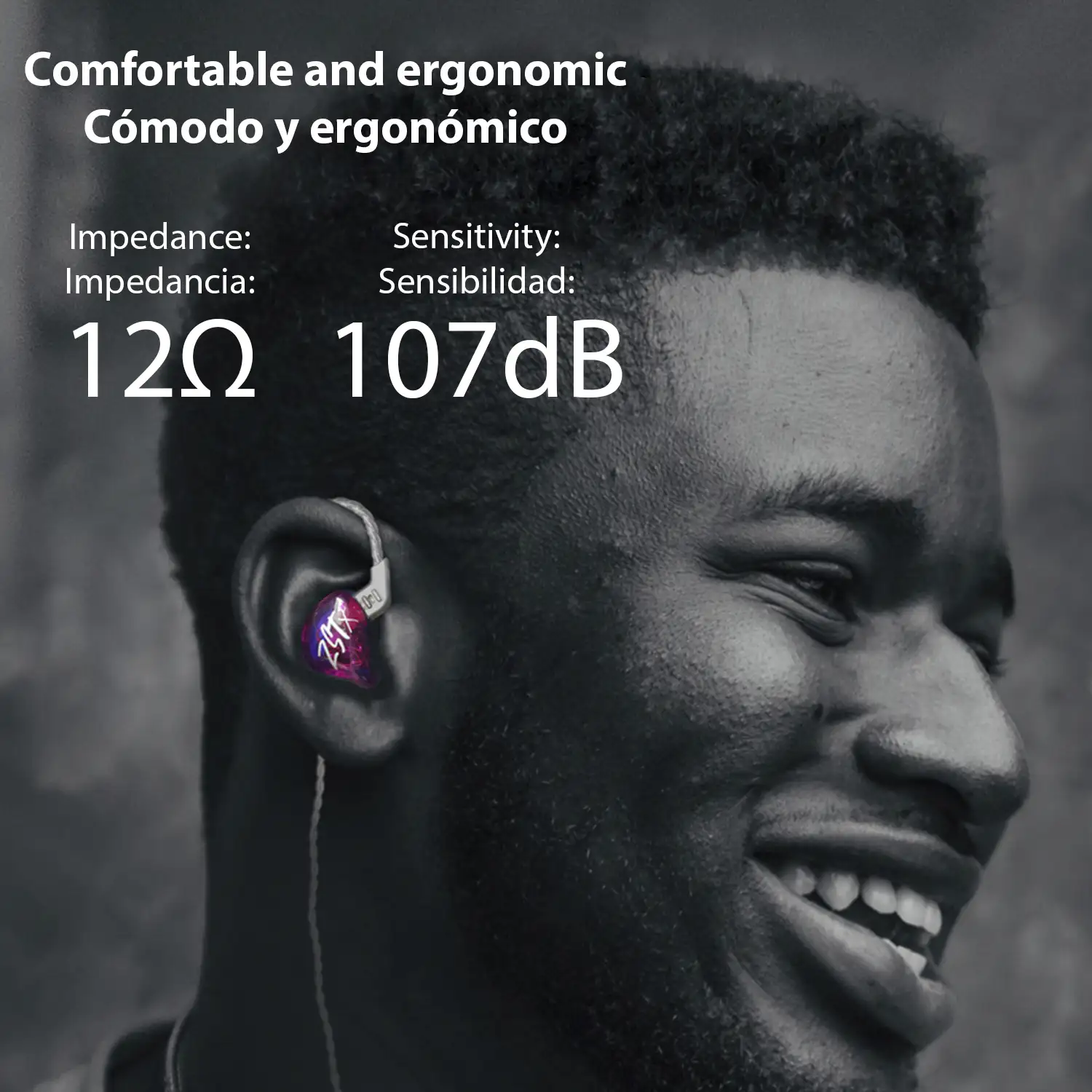 Auriculares híbridos in-ear KZ ZST X de alta fidelidad. 1 controlador de armadura balanceada + 1 controlador dinámico. Cable con micro, conexión jack 3,5mm.