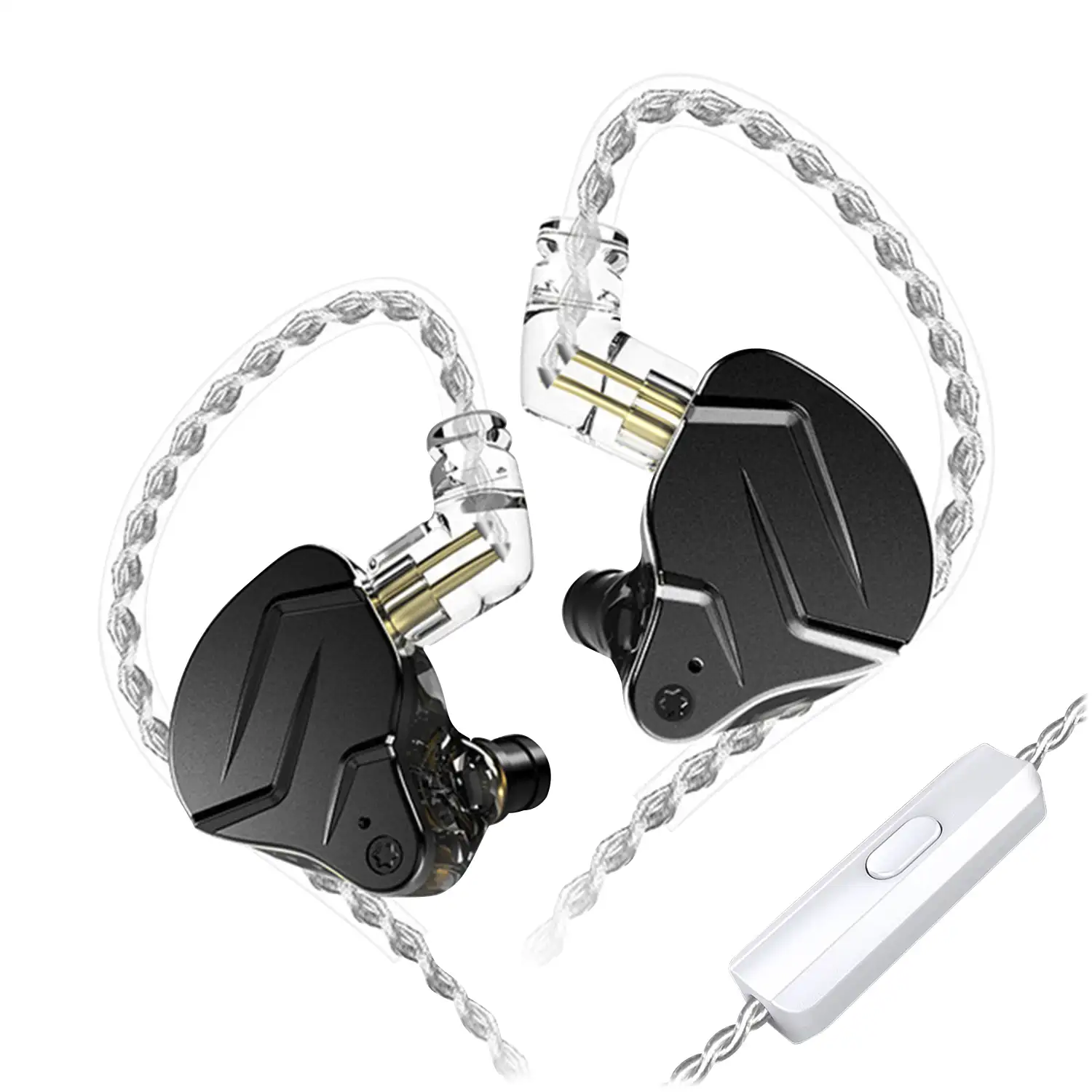 Auriculares híbridos in-ear KZ ZSN PRO X de alta fidelidad. 1 controlador de armadura balanceada + 1 controlador dinámico. Cable con micro, conexión jack 3,5mm.