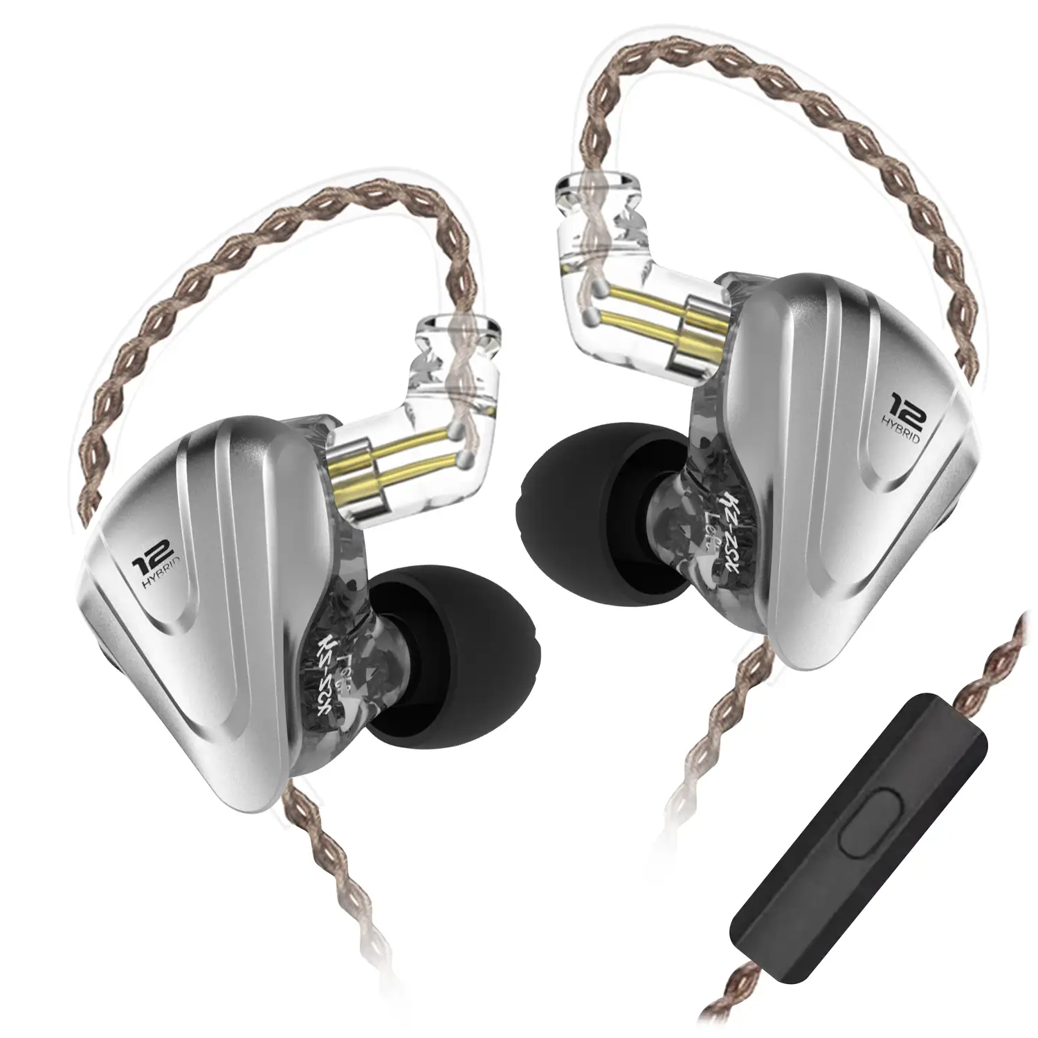 Auriculares híbridos in-ear KZ ZSX Terminator de alta fidelidad. 5 controladores de armadura balanceada + 1 controlador dinámico. Cable con micro, conexión jack 3,5mm.
