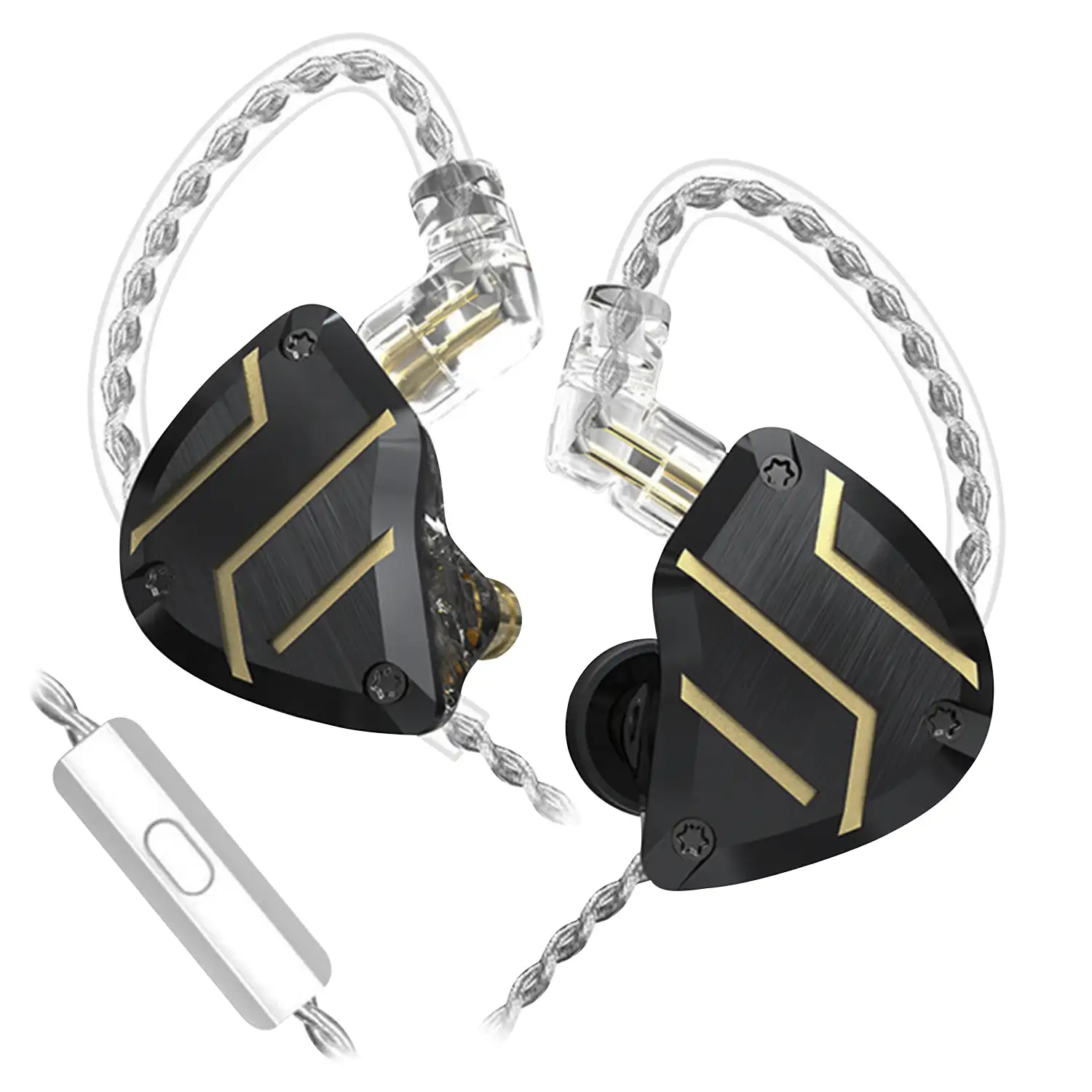 Auriculares híbridos in-ear CCA C10 PRO de alta fidelidad. 4 controladores de armadura balanceada + 1 controlador dinámico. Cable con micro, conexión jack 3,5mm.