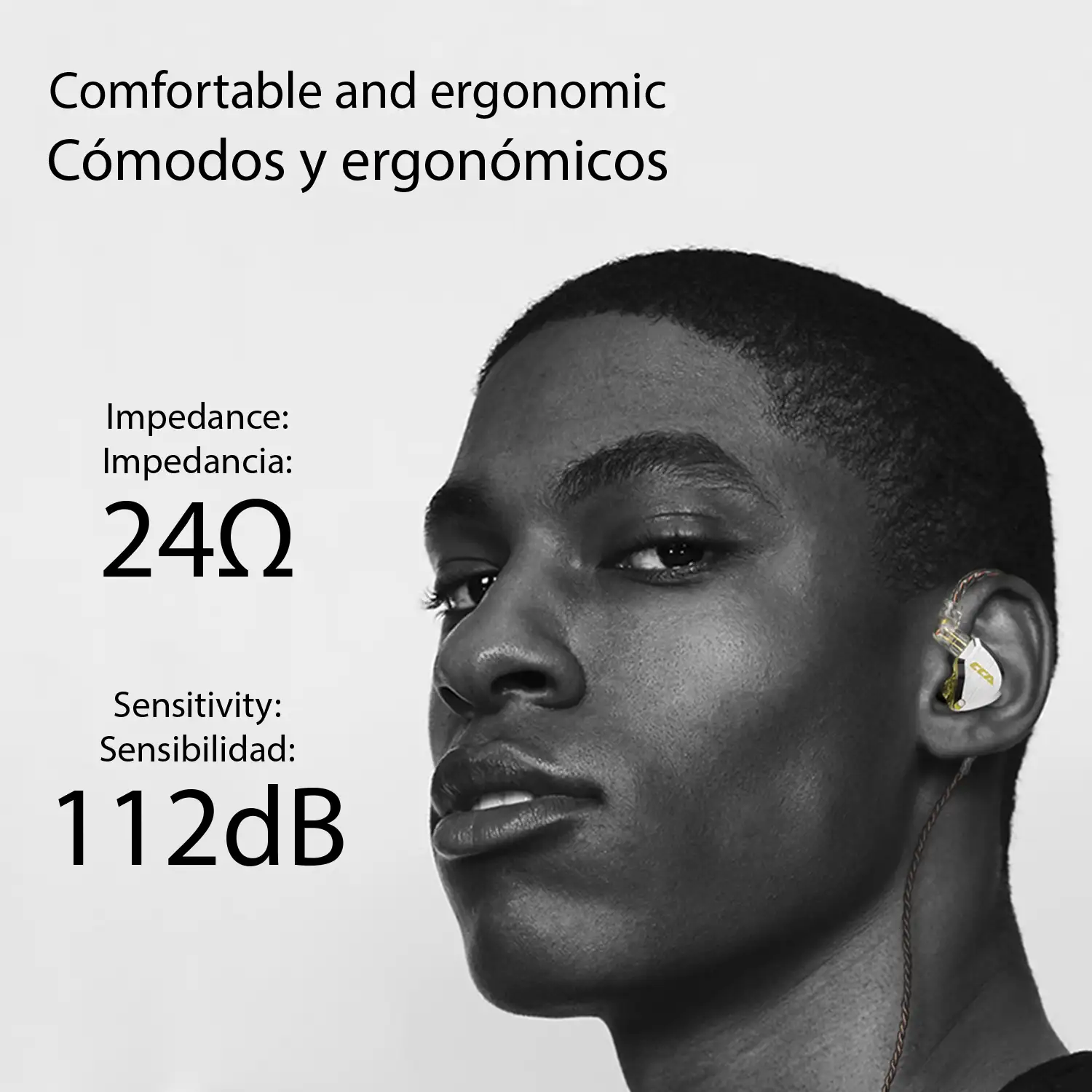 Auriculares híbridos in-ear CCA C12 de alta fidelidad. 5 controladores de armadura balanceada + 1 controlador dinámico. Cable con micro, conexión jack 3,5mm.