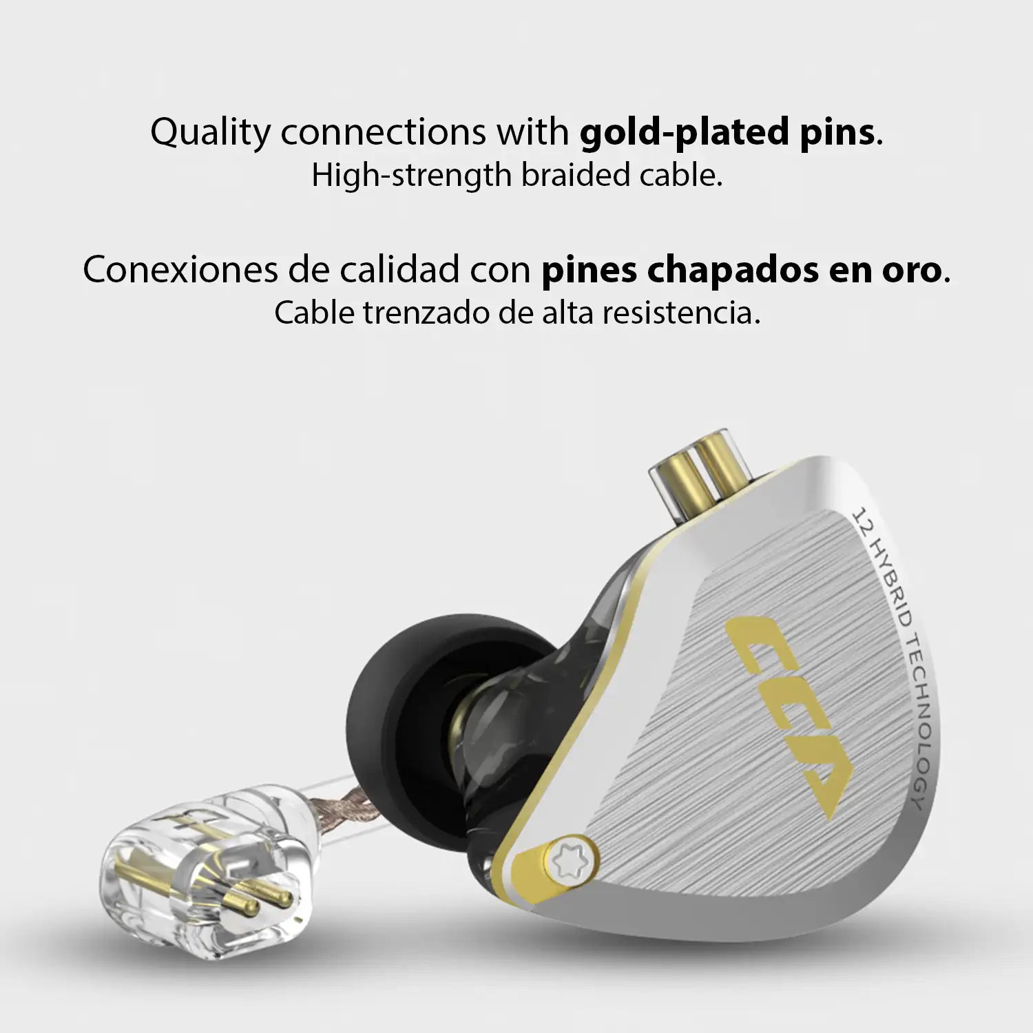 Auriculares híbridos in-ear KZ ZS10 PRO de alta fidelidad. 4 controladores  de armadura balanceada + 1 controlador dinámico. Cable con micro, conexión  jack 3,5mm.