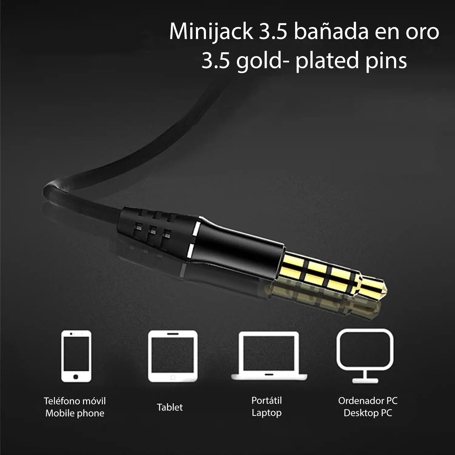 Auriculares Con Manos Libres Microfono Minijack 3.5mm Volumen