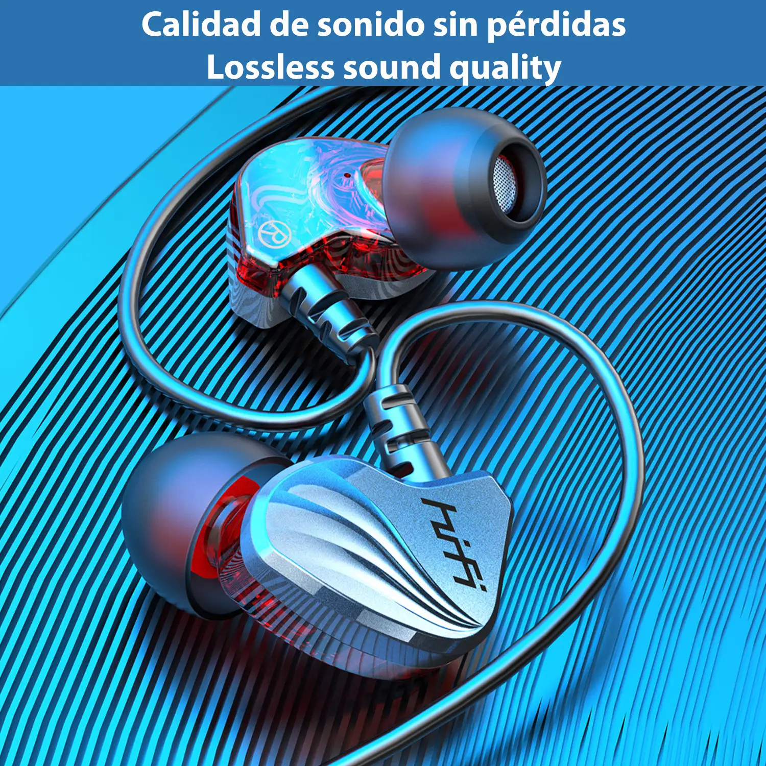 Auriculares in-ear T2000 HiFi conexión Tipo C con cable, micro y control de volumen.