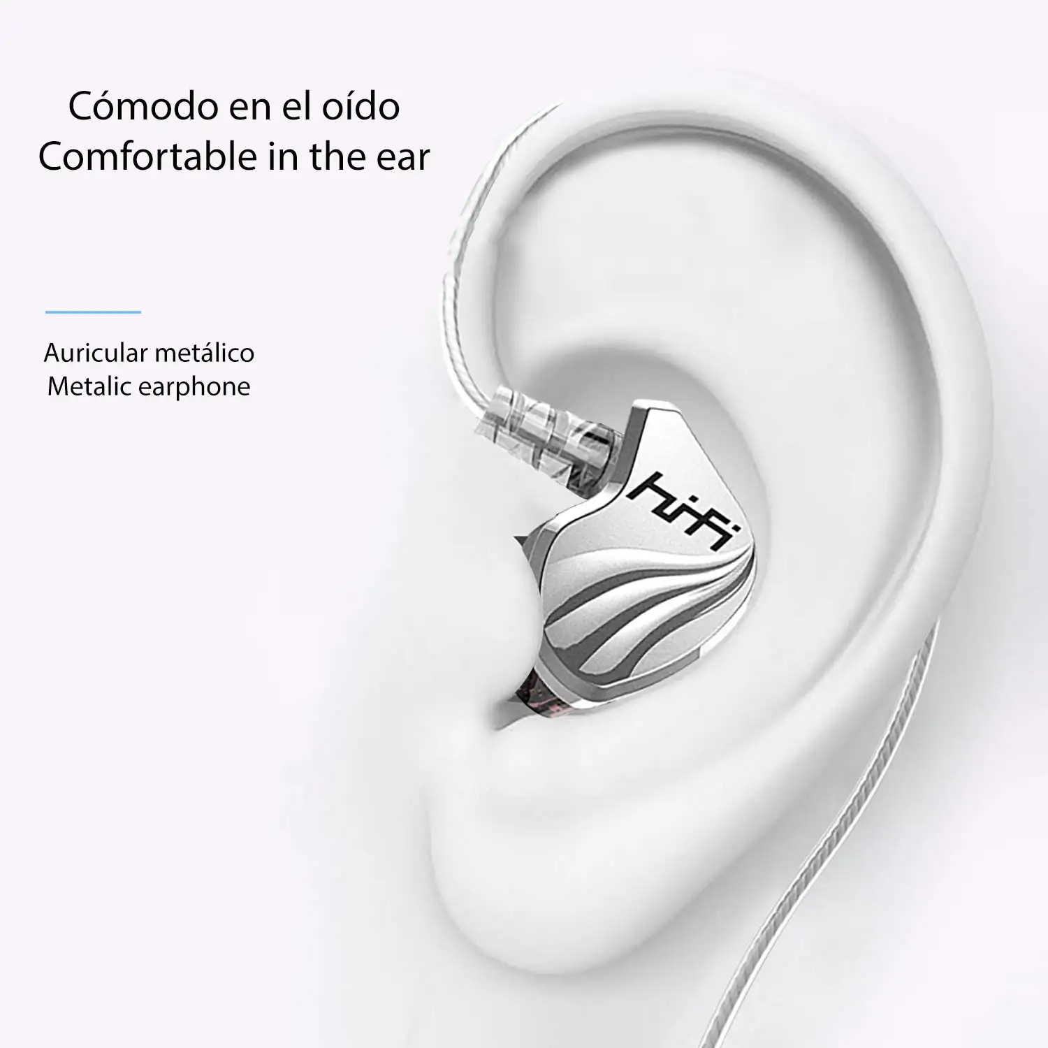 Auriculares in-ear T2000 HiFi conexión Tipo C con cable, micro y control de volumen.