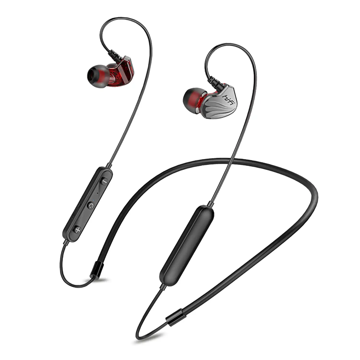 Auriculares in-ear H2000 HiFi Bluetooth 5.0. Batería de 120mAh, cable con control de reproducción y llamadas. Para colgar por detrás del cuello.